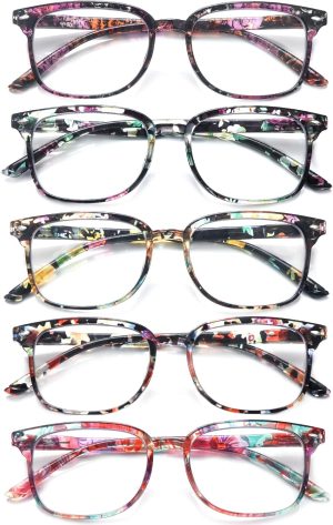 5 Pack Reading Glasses for Women &#...