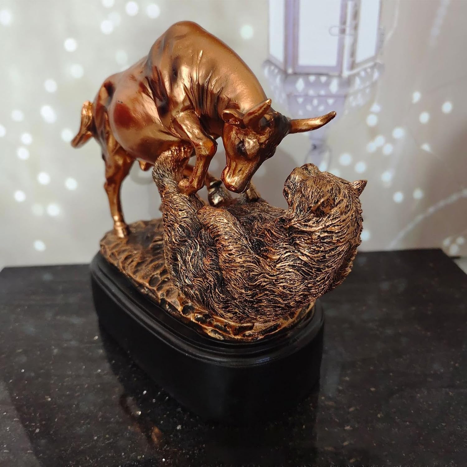 Bull and Bear Figurine,Stock Market Bull Fighting Sculpture | Resin Tabletop Ornament Exquisite Men Offices Decoration for Professionals Managers - Image 3