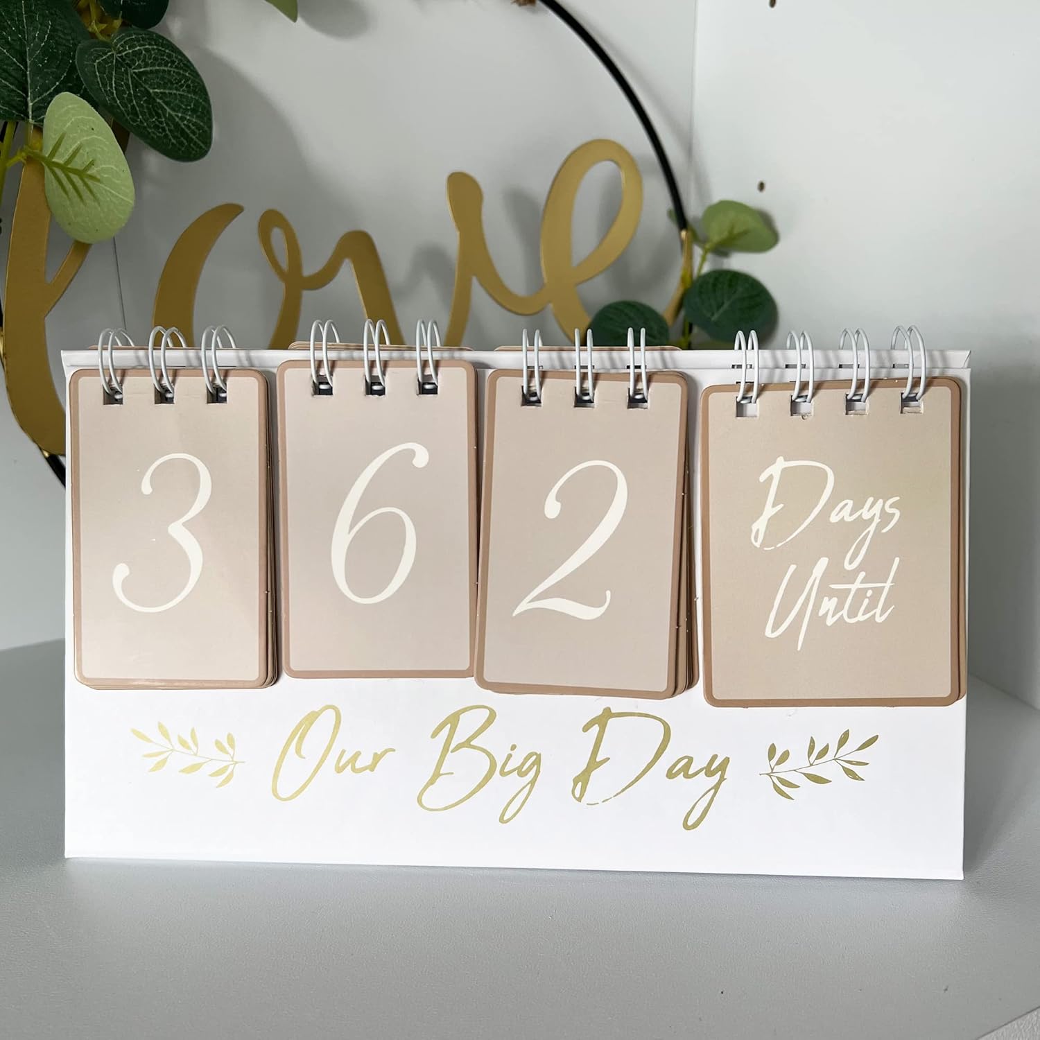 Our Big Day - Wedding Countdown Calendar Engagement Gift Planning Organiser Desk Home Decor - Image 4