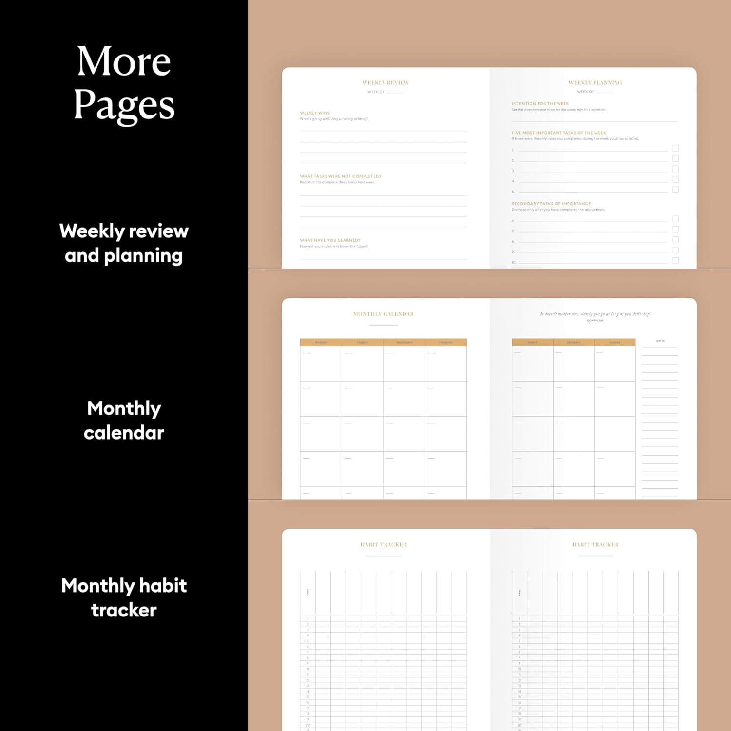 Productivity Planner 2024 - Intelligent Change Productivity Tools for Time-Management and Mindfulness, Daily To-Do List, A5 Undated Quarterly Planner (Black) - Image 5