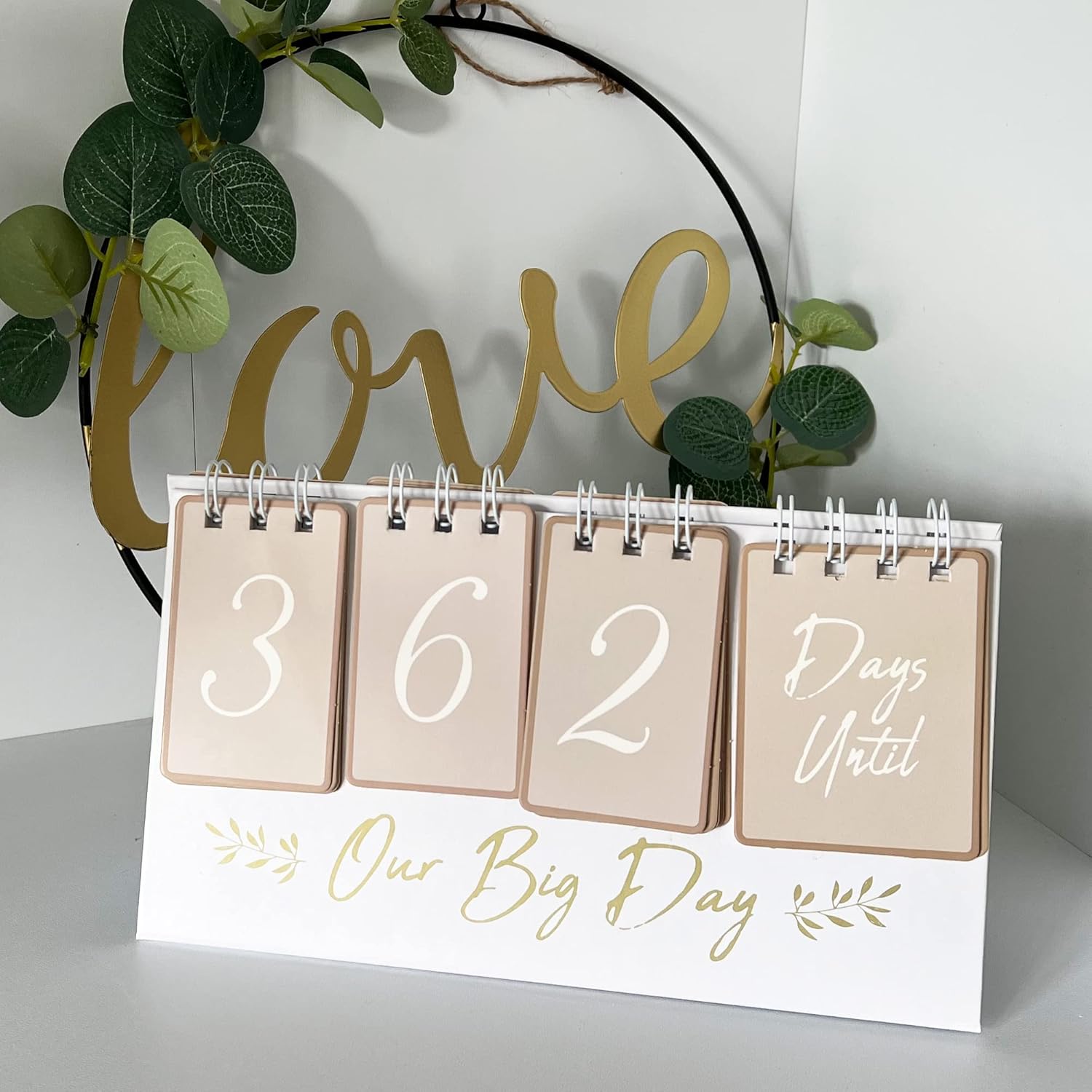 Our Big Day - Wedding Countdown Calendar Engagement Gift Planning Organiser Desk Home Decor - Image 3