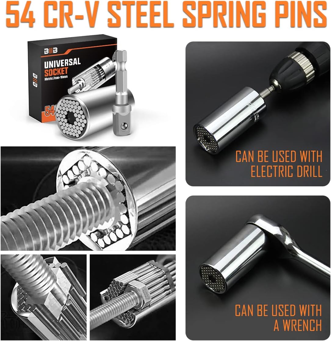 BIIB Gifts for Men, Valentines Gifts for Him, Gadgets for Universal Socket Wrench, Mens Gifts for Dad Gifts for Men Who Have Everything, Birthday Presents for Him, Hand Tools - Image 3