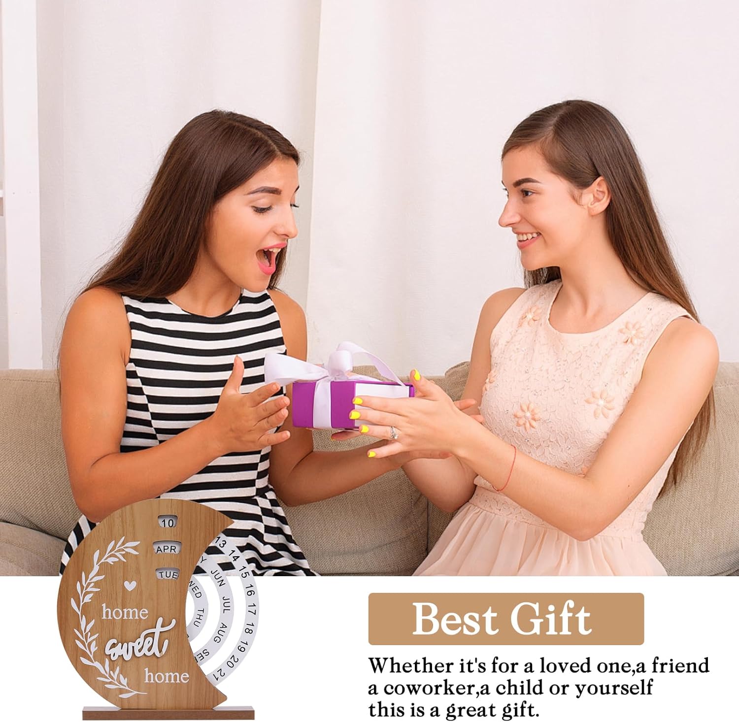 Moon Perpetual Calendar, Desk Calendar, Cool Calendar, Wooden Calendar, Rotating Desktop Calendar, DIY Home Office Desktop Decorations for Gifts - Image 7