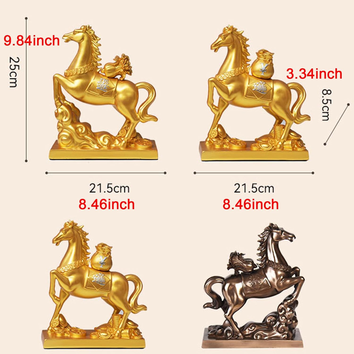 Horse Figures & Decorative Stock Exchange Statues Home Decor Accents Bull Ornaments for Living Room, Bedroom, Wine Cabinet (D) - Image 6