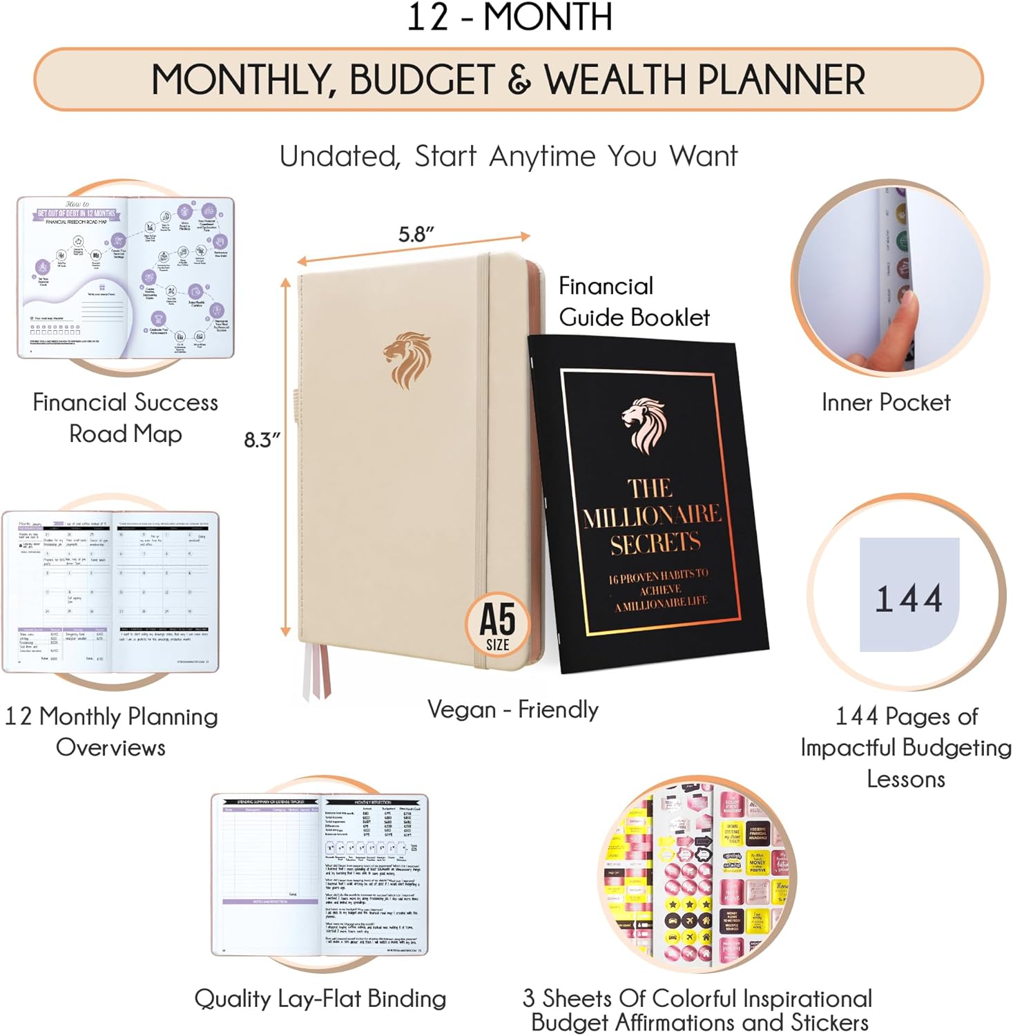 Financial Planner - Monthly Budget Planner & Monthly Bill Organizer | A 12-Month Journey to Financial Freedom | Bill Payment Tracker Organizer, Debt, Expense Tracker & Money Saving with Pockets - Image 2
