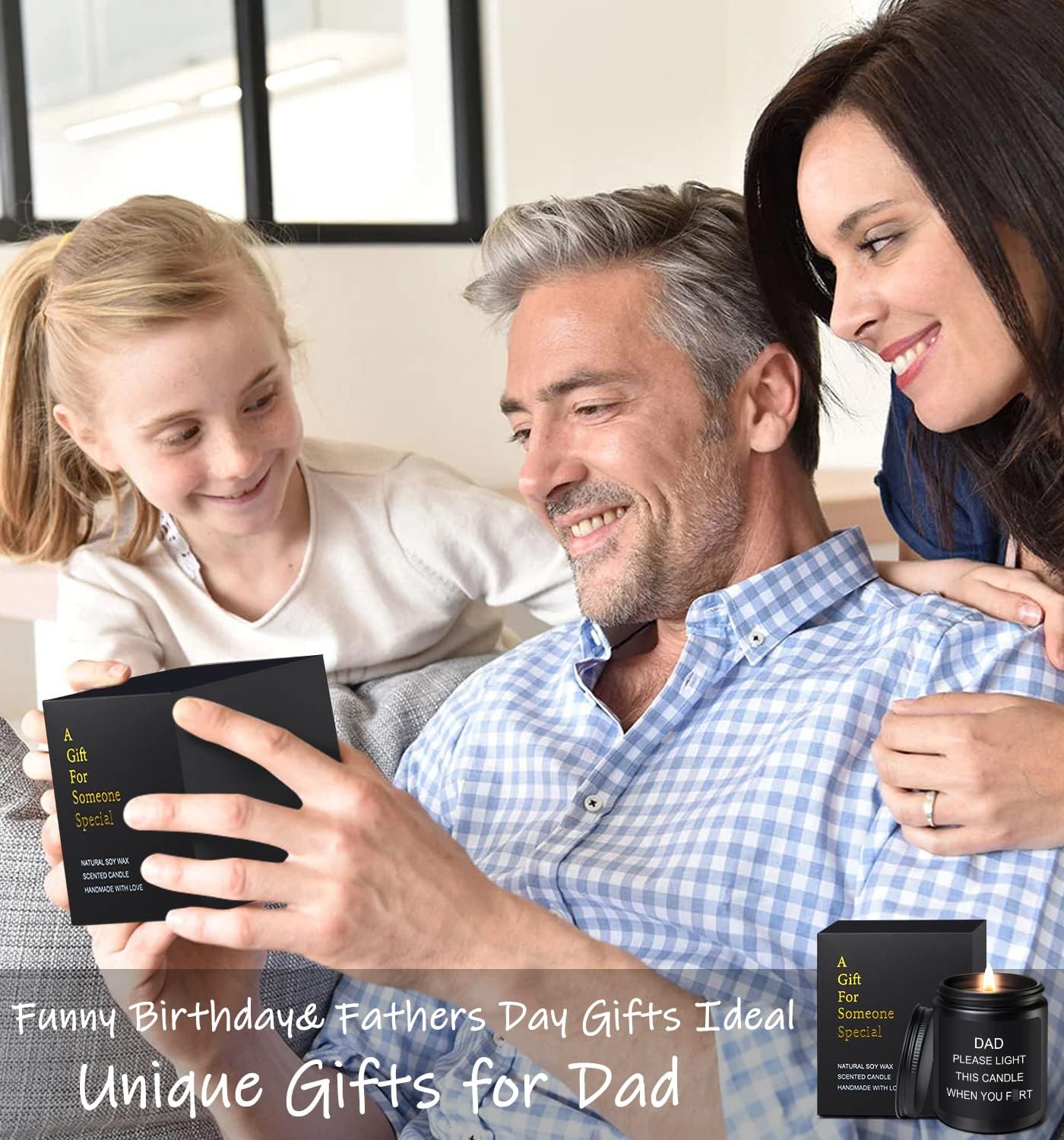 Dad Gifts from Daughter, Son - Father's Day Gifts, Birthday Gift for Dad, Funny Dad's Fart Candle, Presents for Daddy on His Birthday Christmas Fathers Day, 200g Soy Wax Scented Candle - Image 5