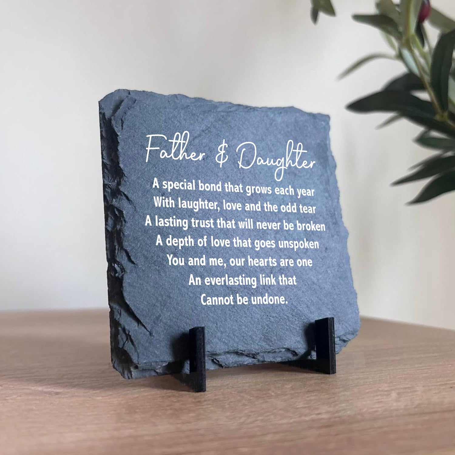 Red Ocean Father & Daughter Gift, Slate Coaster With Stand, Slate Plaque Gift For Dad, Gift For Daughter, Dad and Daughter, Happy Birthday Dad, From Daughter, Christmas For Dad - Image 5