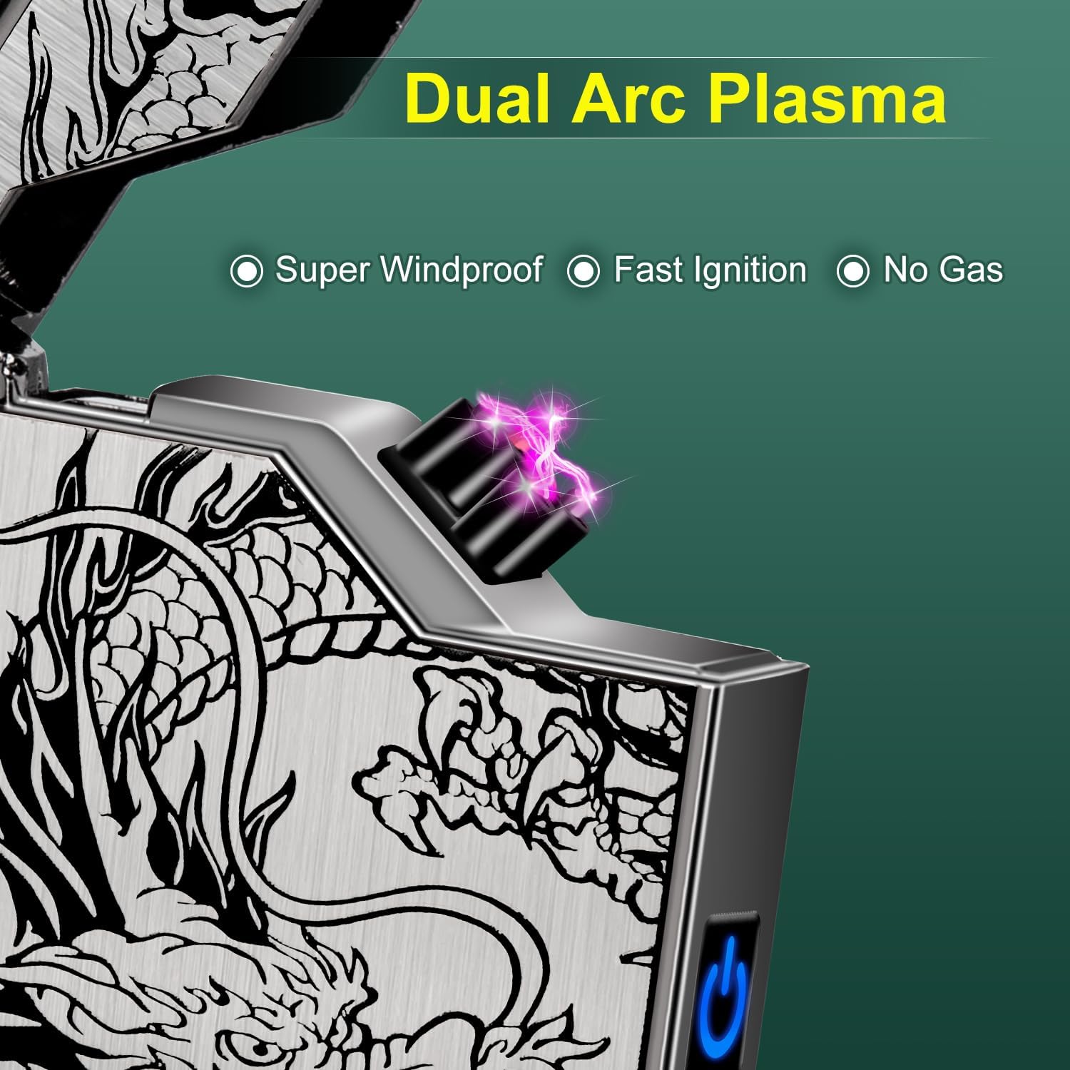Valentines Gifts for Him Boyfriend Men: Electric Arc Plasma Dragon Lighter, Portable Rechargeable USB C Lighter Windproof and Flameless for Outdoor Camping Hiking, Cool Gadgets for Men - Image 7