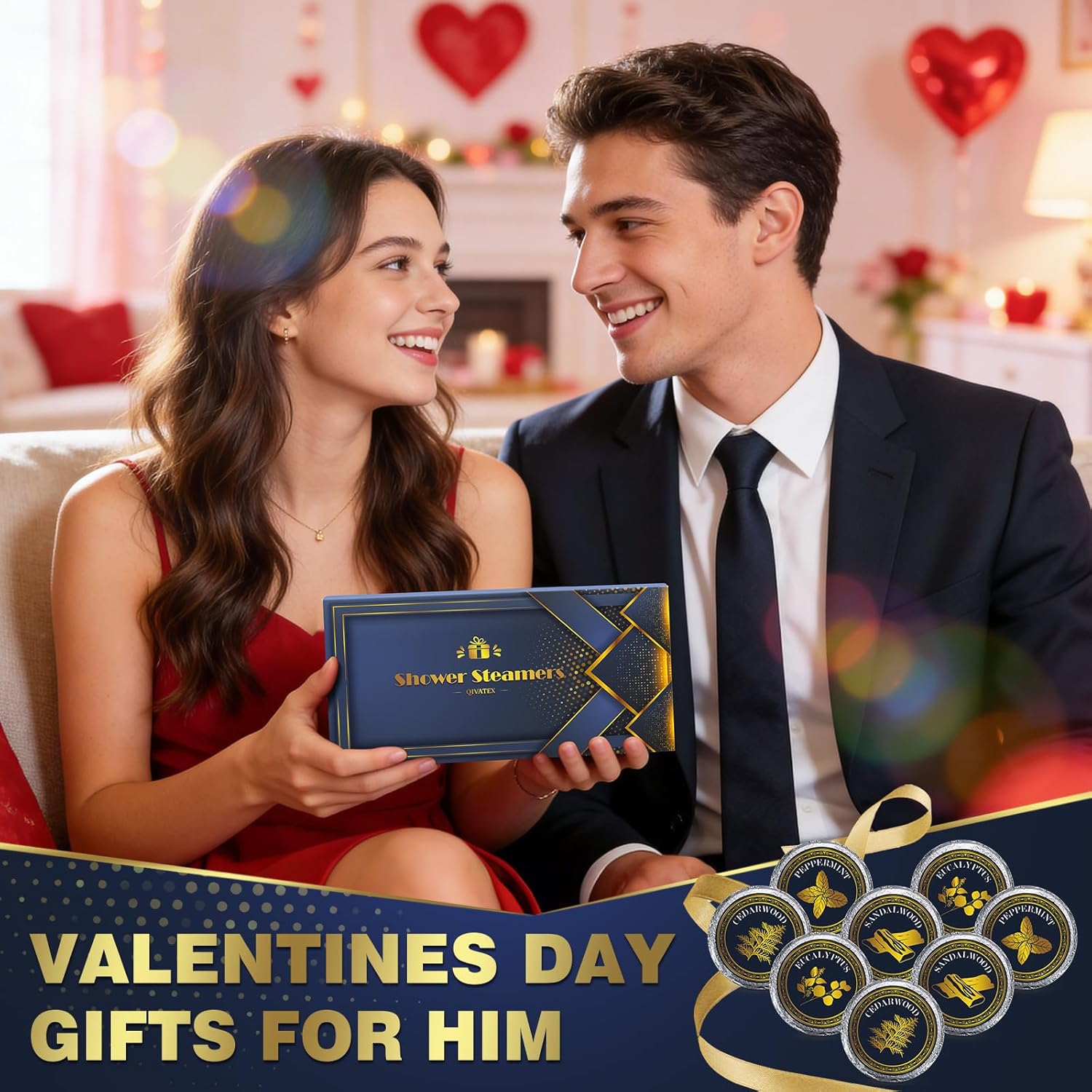 Gifts for Men: Shower Steamers Aromatherapy Valentines Gifts for Him, Men Birthday Gifts, SPA Stress Relief Self Care Bath Bombs, Gifts for Easter, Fathers Day, Christmas (8 Pack) - Image 2