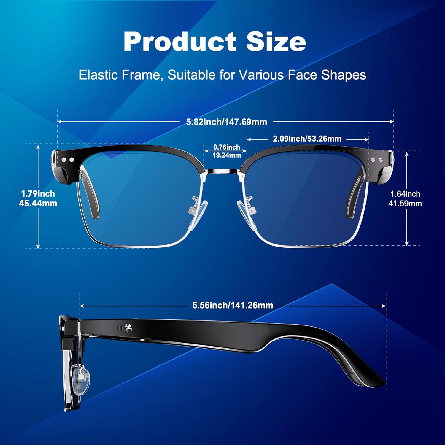 AI Smart Glasses for Men and Women with Chat GPT, Bluetooth Translation Glasses with 164 Languages and Color-Change Lens, Music Playback, Hands-Free Calls, UV & Blue Light Protection - Image 4