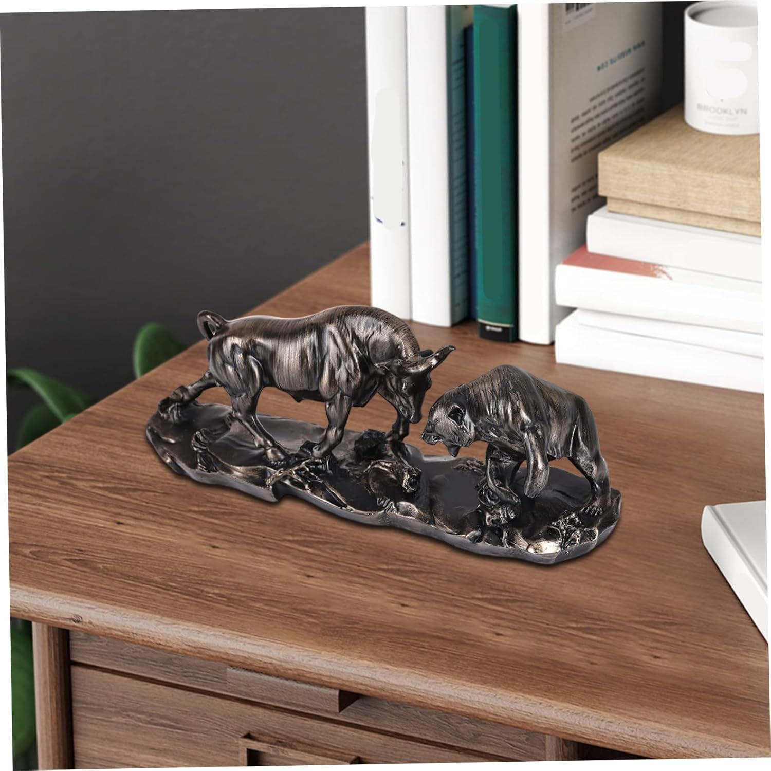 Bronze Wall Street Bull Statue Finance Office Stock Market Forex Decor - Image 7