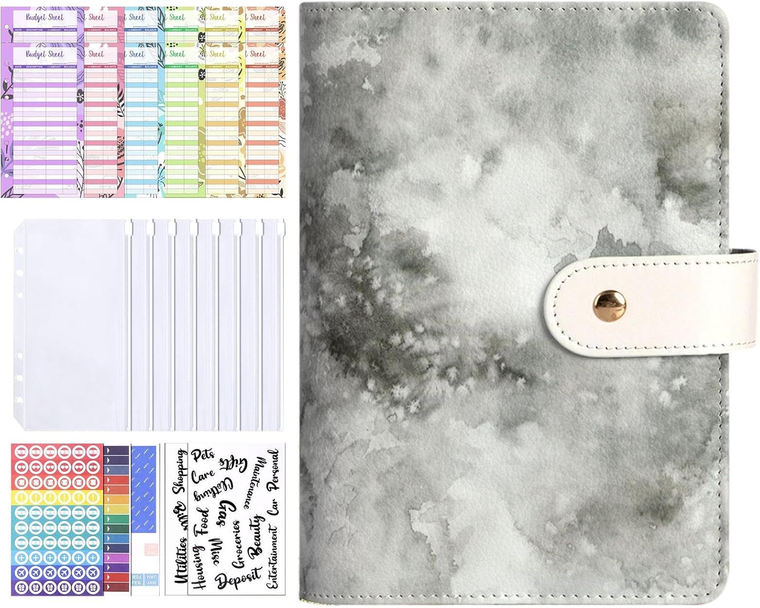 Savings Folder for Cash, A6 Money Book for Saving Cash, Financial Notebook for Budget Planning, Receipts, , Family