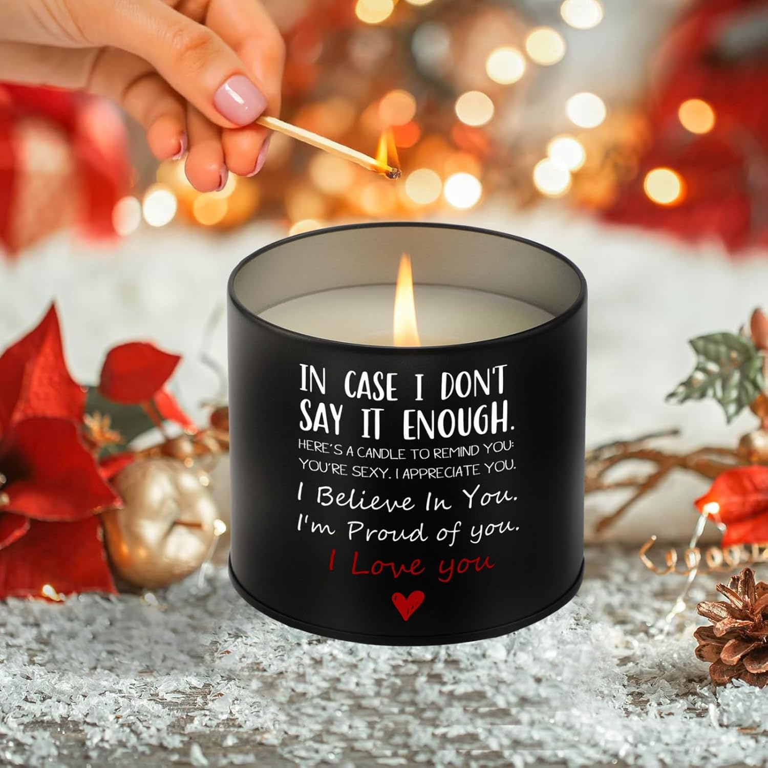 PRSTENLY Valentines Gifts for Him Men I Love You Gift for Boyfriend Birthday Thanksgiving for Husband Christmas for Her 9OZ Scented Candles for Men Wedding Anniversary Romantic for Her - Image 5