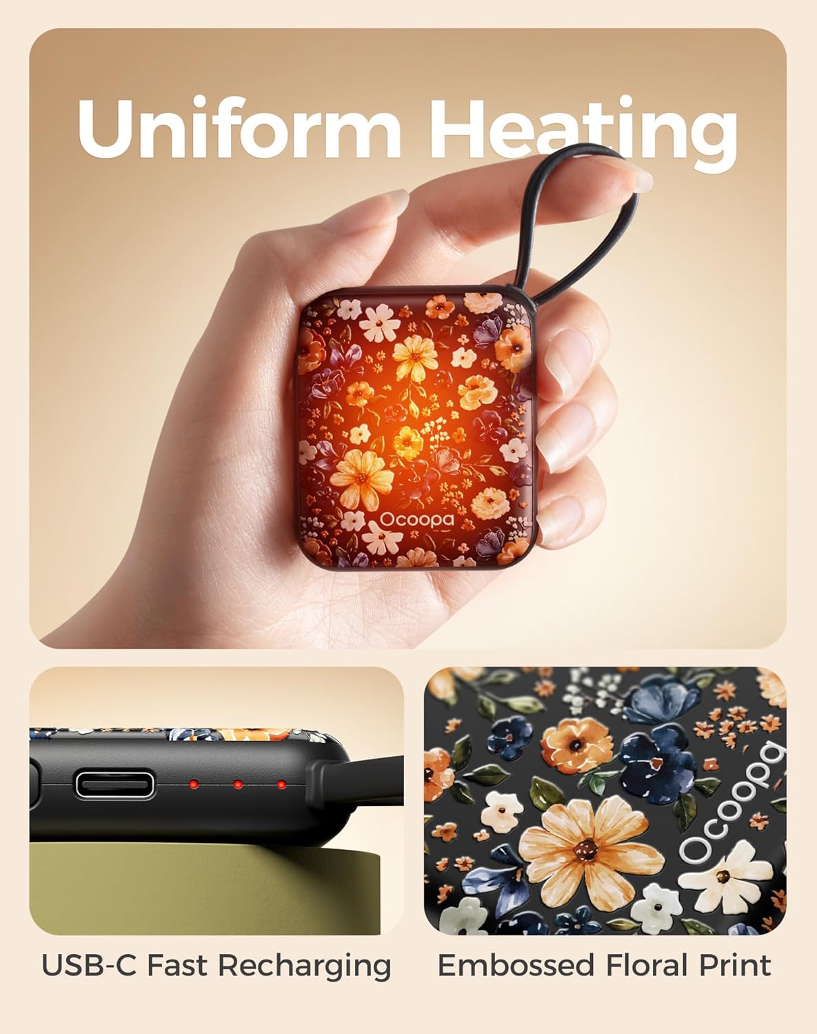 OCOOPA Hand Warmers Rechargeable 2 Pack, 7Hrs*2 Long Heat, 0.6" Ultra Slim Fits Pocket Gloves, 3 Heat Levels, UL Certified Electric Handwarmer, Gifts for Christmas,Winter Essential,UT5 Nano - Image 5