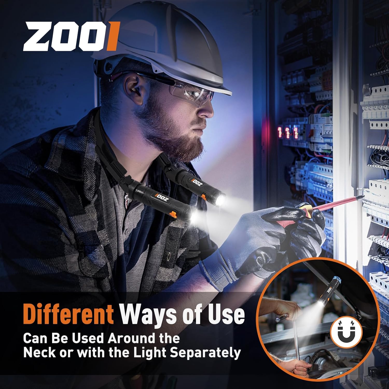 ZOOI Gifts for Men, Reading Neck Light with Magnetic Removable Lamp, Valentines Gifts for Him Multi Tool Gadgets for Men, Mens Gifts for Dad Birthday Presents for Dad Neck Lights for Reading at Night - Image 2