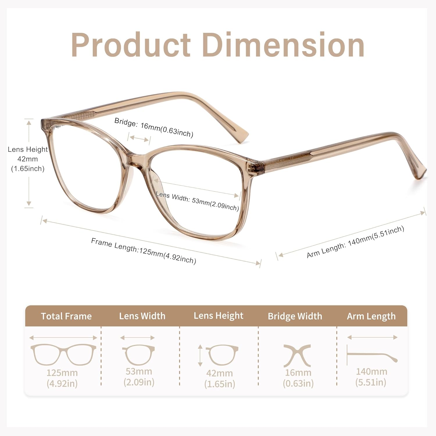 Madison Avenue Blue Light Blocking Glasses Anti Eyestrain UV Glare Blue Light Glasses for Women TV Phone Computer Gaming Eyeglasses(Coffee Brown) - Image 5