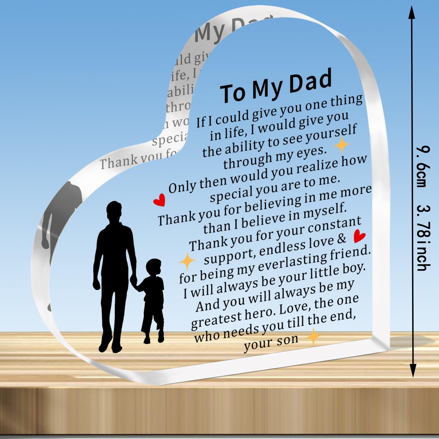 JMIMO Dad Gifts from Son Dad Birthday Gifts,To My Dad Acrylic Plaque Dad Christmas Fathers Day Gift Best Dad Present - Image 2