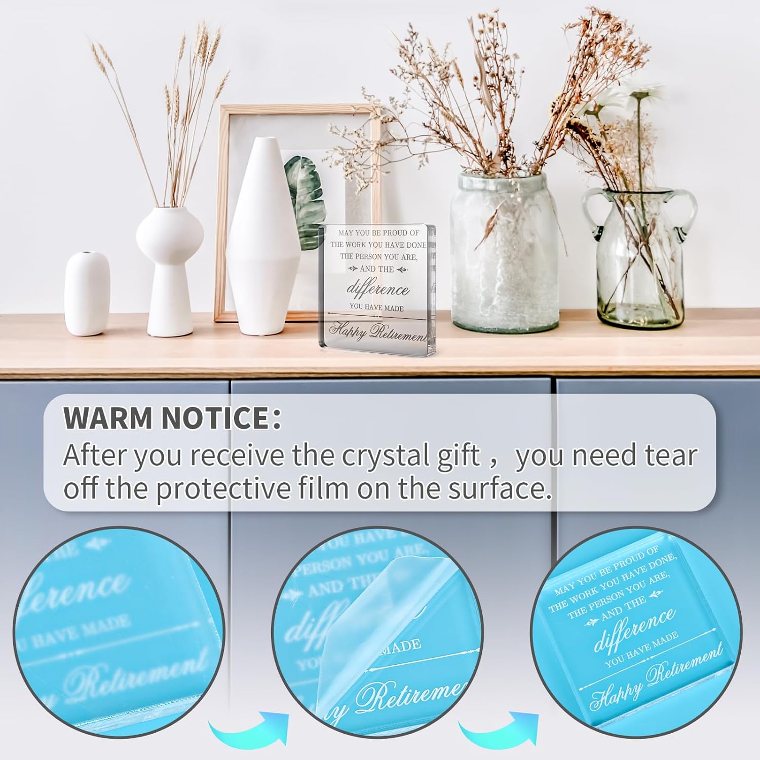 Retirement Gifts for Men Women, Retirement Keepsake Paperweight Retirement Plaque Retired Gifts for Teacher Police Firefighter Nurse Doctor Pastor Friends - Image 5