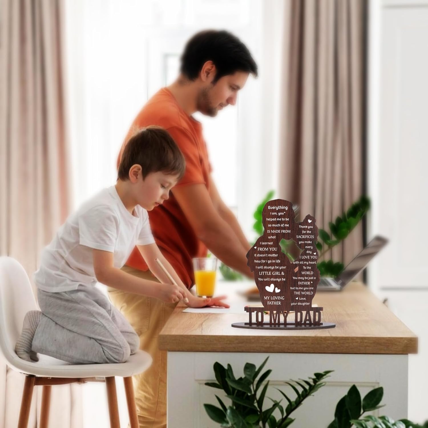 To My Dad Engraved Plaque - Thanks Gift from Son for New Dad, Birthday Present for Daddy, Father, or Stepdad - Image 4