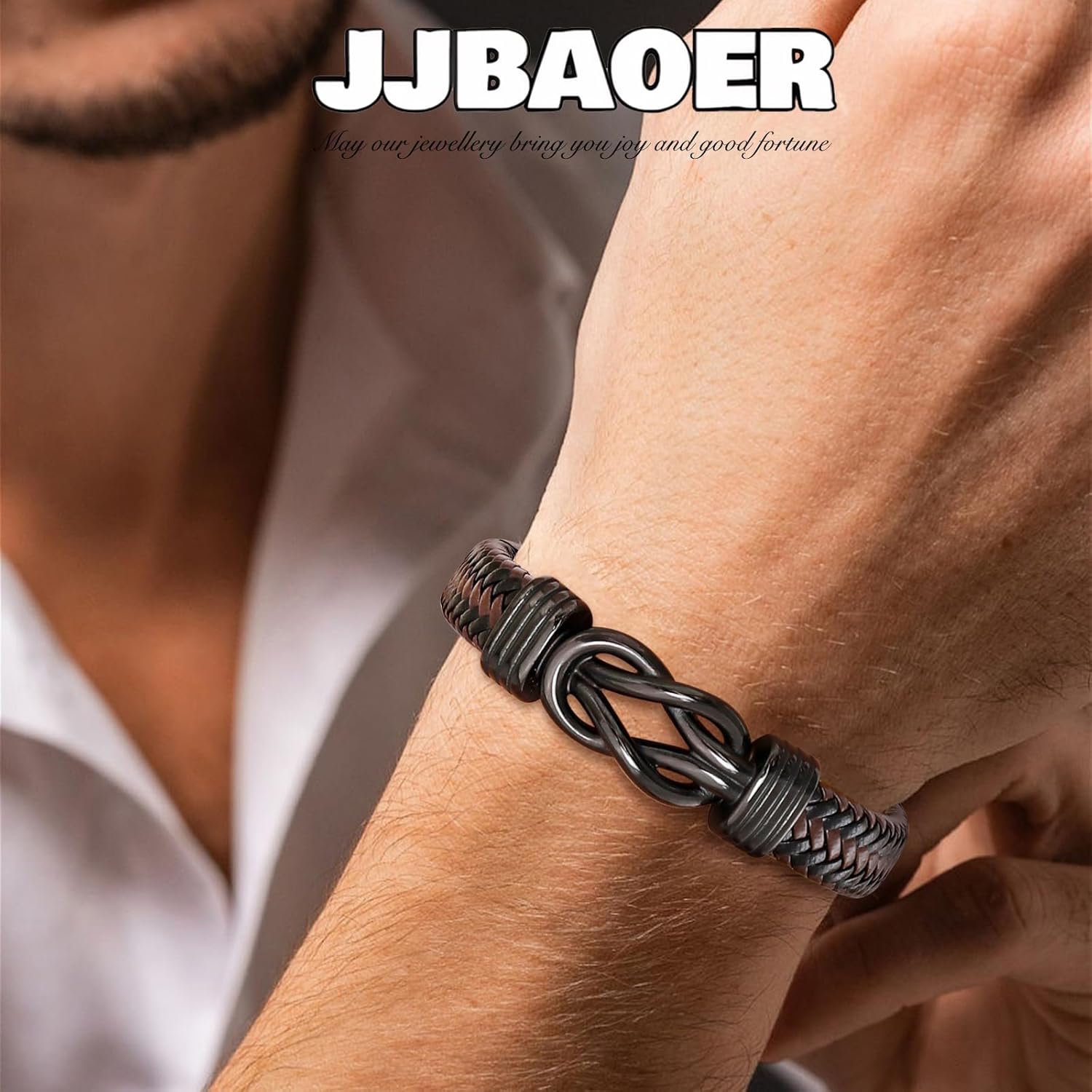 Gifts for Dad, Engraved Leather Bracelet with "Love You Forever" from Daughter & Son - Perfect Fathers Day, Birthday, Valentines Day & Christmas Gifts for Stepdad, Grandad | Mens Stocking Fillers - Image 2