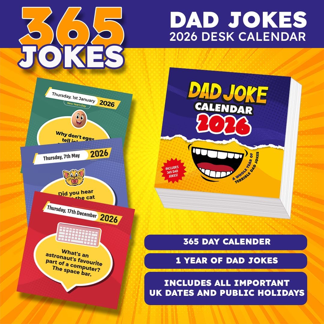 Dad Jokes Desk Calendar - Birthday Gift for Dad - Present For Dad - Funny Daily Joke Gift for him Birthday, Fun Humorous Fathers Day Gift Tear Off Daily Page with Stand UK (2026) - Image 3