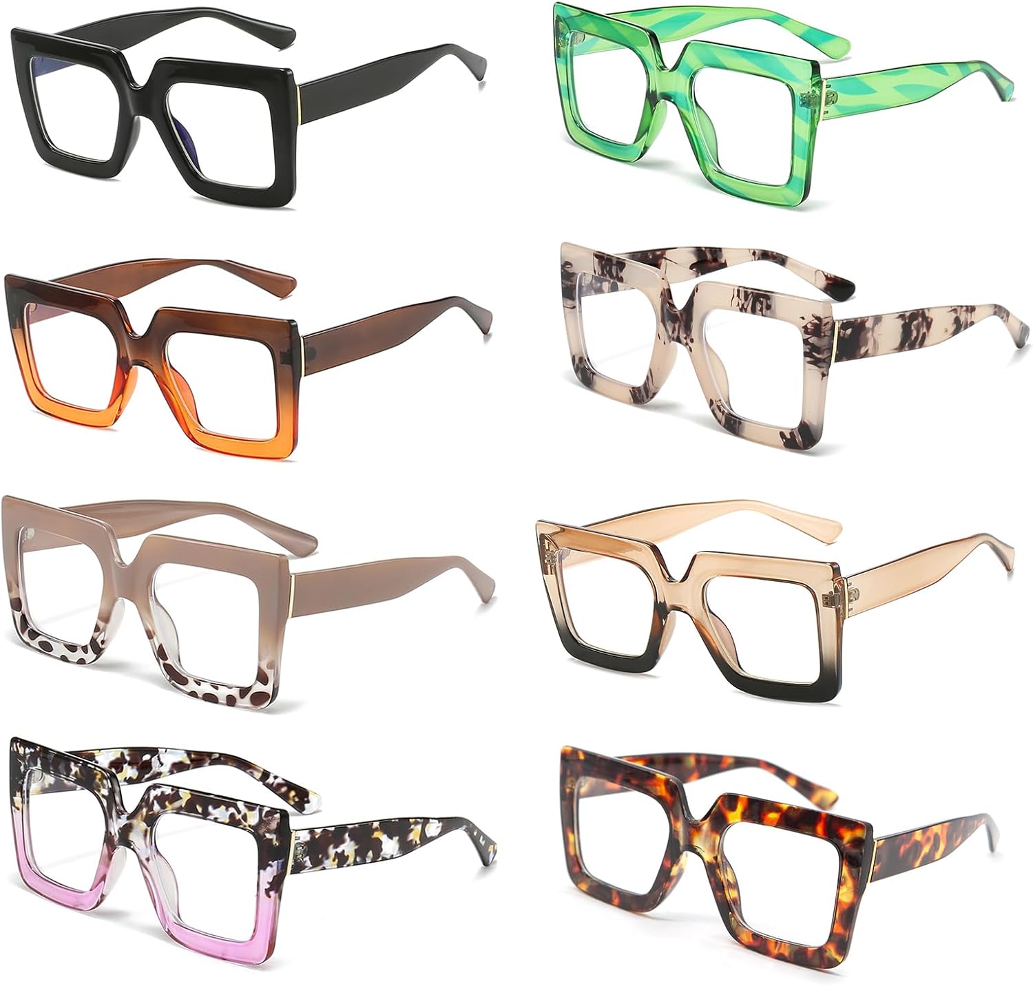 LJCZKA Blue Light Blocking Glasses for Women Oversized Square Anti Blue Light Glasses Big Thick Frame Chunky Computer Gaming Anti Glare Eyeglasses - Image 6