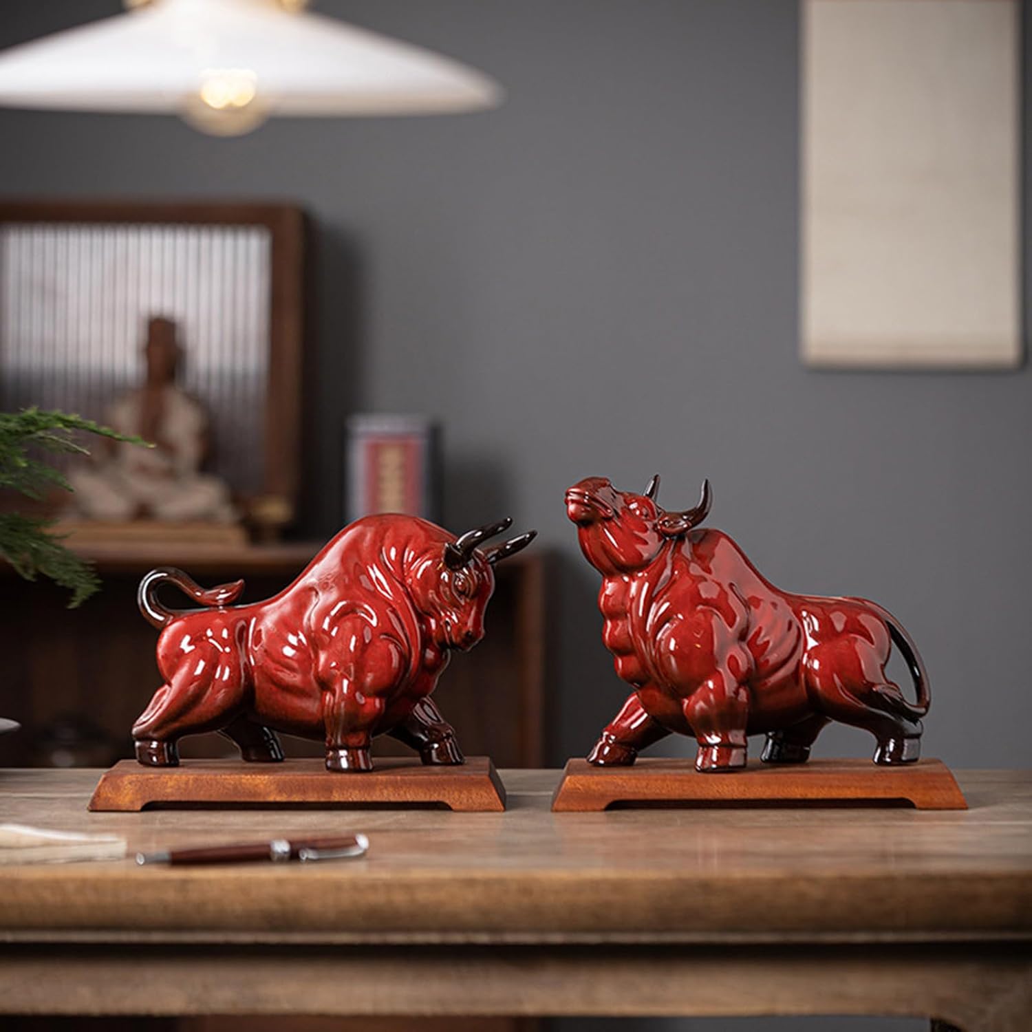 Wall Street Ceramic Bull Figurine - Wall Street Bull Statue - for Home Décor Stock Market (B) - Image 4