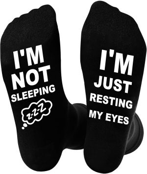 Funny Socks for Men, Black Cotton C...