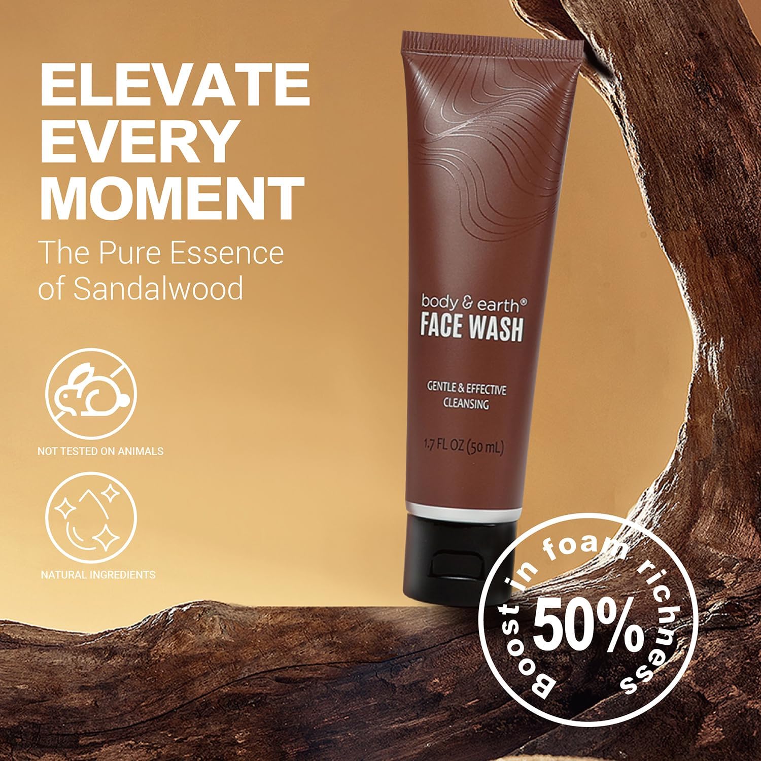 Bath and Body Gift Baskets for Men Body & Earth Sandalwood Mens Bath Set with Body Lotion, Face Wash, Shower Gel, Bubble Bath, Loofah & More, Gift Set for Men,Fathers Day Valentine Gifts Christmas - Image 4