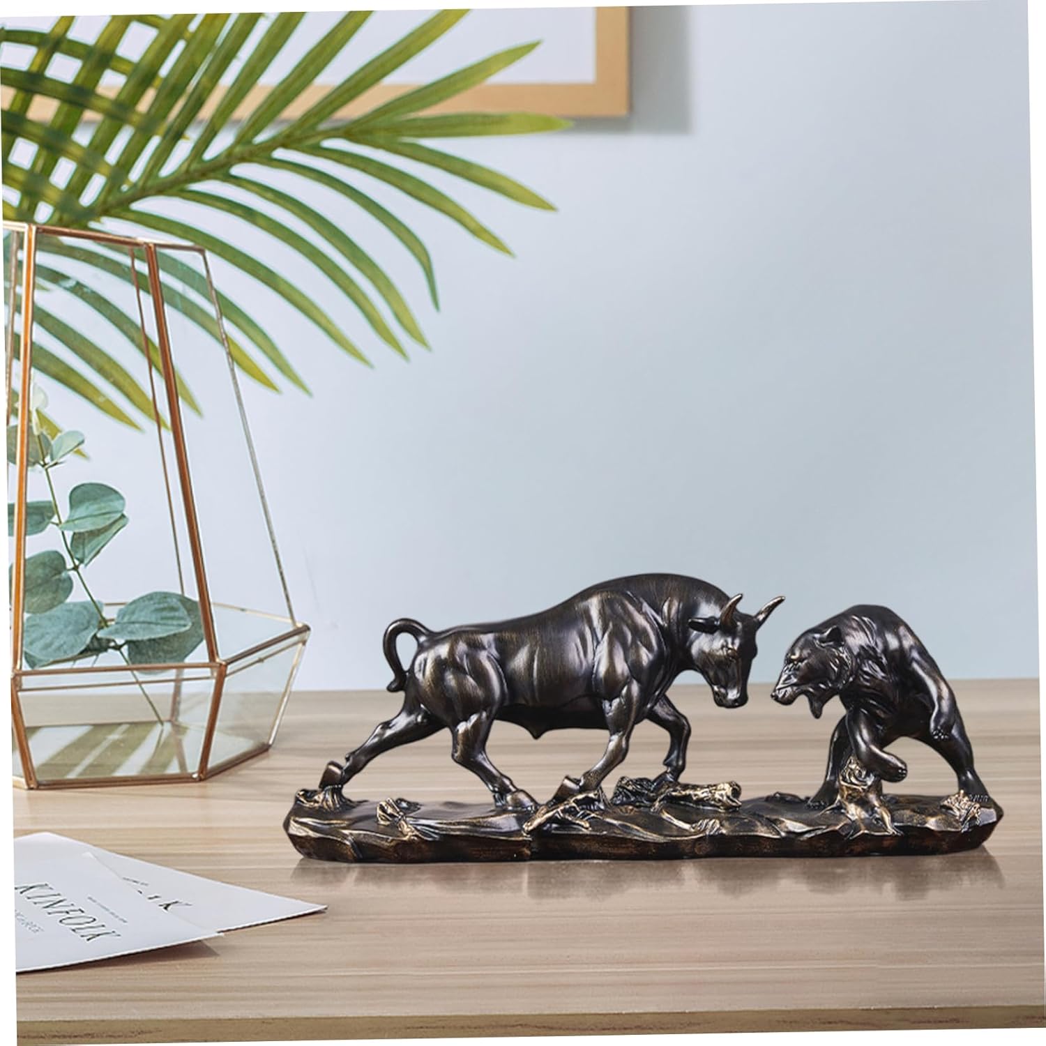 Bronze Wall Street Bull Statue Finance Office Stock Market Forex Decor - Image 5