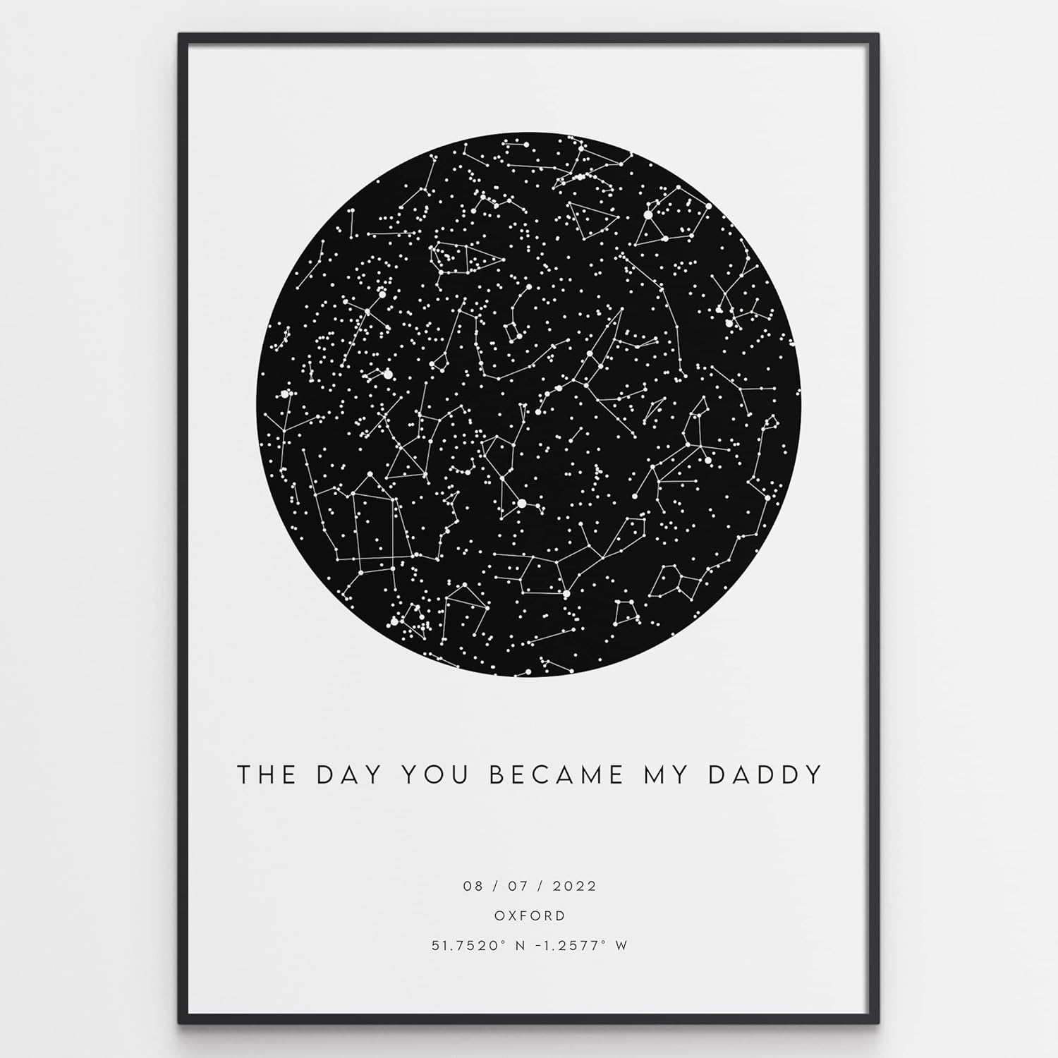 The Day You Became My Daddy Star Map Print - Father's Day Gift - First Fathers Day Gift