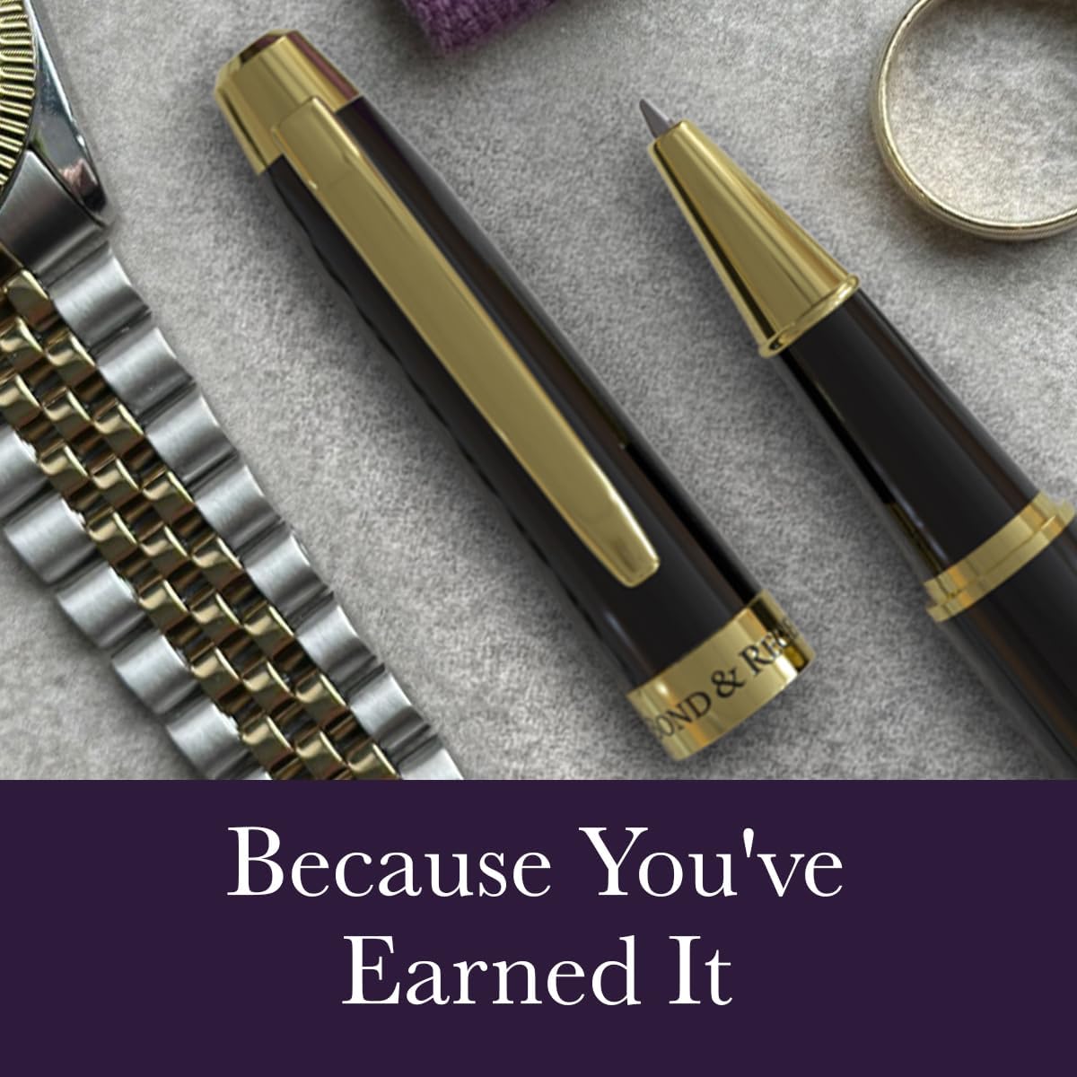 Bond & Regent Gloss Black & 24 Karat Gold - Certified Luxury Grade Rollerball Pen | Nice Gift for Men & Women - Image 4