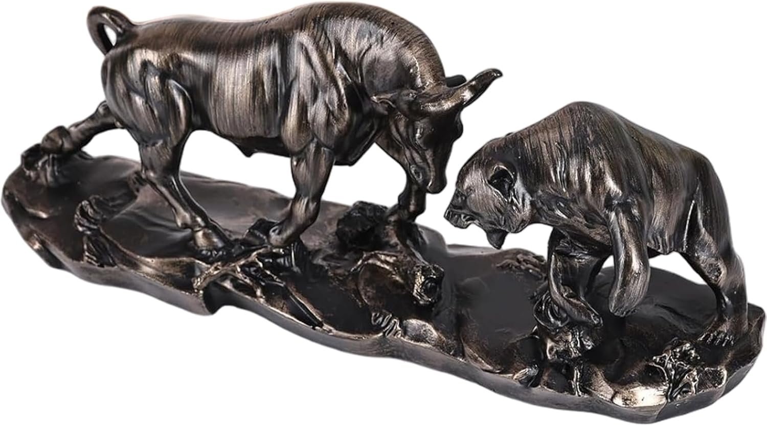 Bronze Wall Street Bull Statue Finance Office Stock Market Forex Decor - Image 2