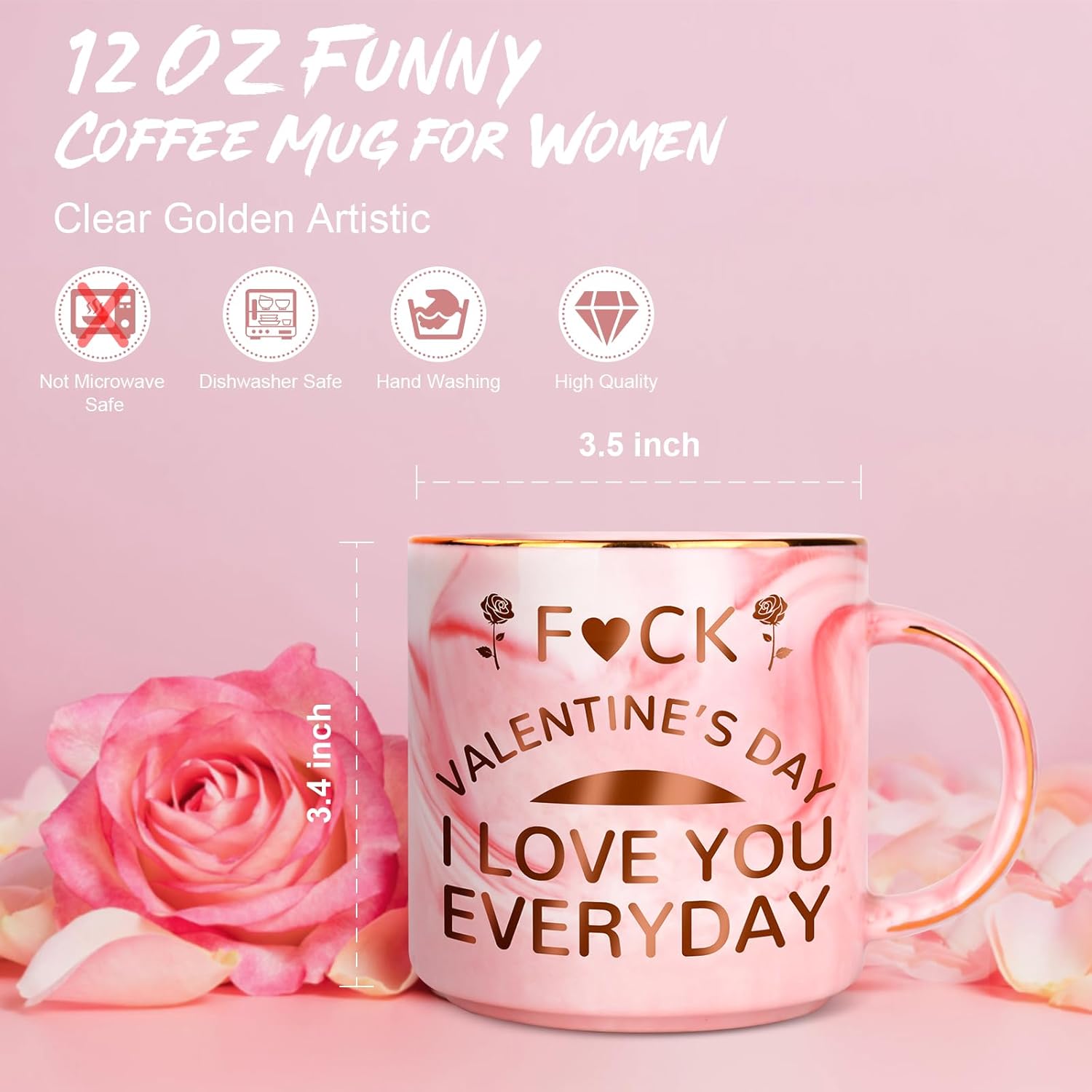 Valentines Gifts for Her Girlfriend, 330ml Funny Ceramic Mug, Valentine's Day Gifts for Women Her, Valentines Presents for Her Fiancee Wife on Anniversary Birthday - Image 2