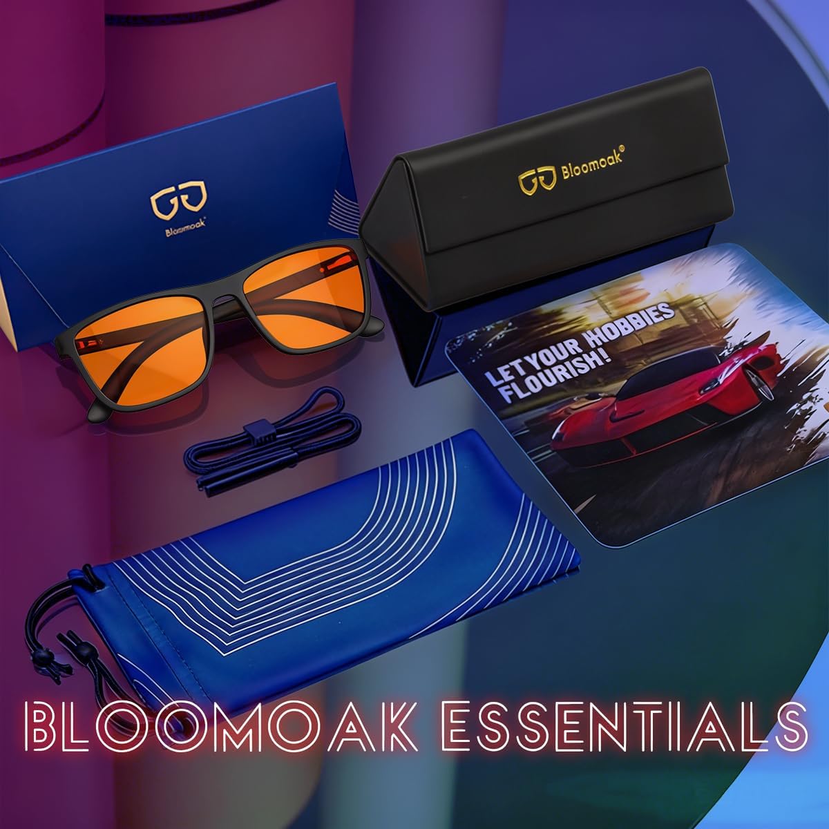 Bloomoak-99% Blue Light Blocking Glasses-Gaming Glasses-Anti Glare - Anti Fatigue-TR90 Material-Suitable for Screens, Games, TVs, Mobile Phones (Amber - 99% - Black Frame) - Image 4