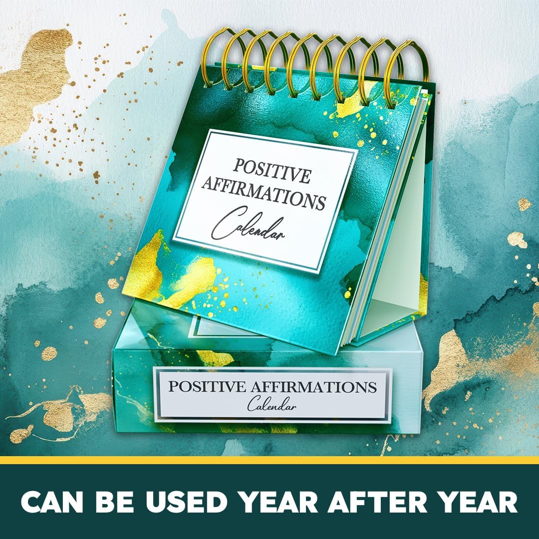 Desk Calendar 2026 Positive Affirmations – 366 Self-Care & Mindfulness Daily Peel-Off Quotes – Ideal Birthday Gift for Women & Mothers Day Present – With Stand & UK Dates - Image 4