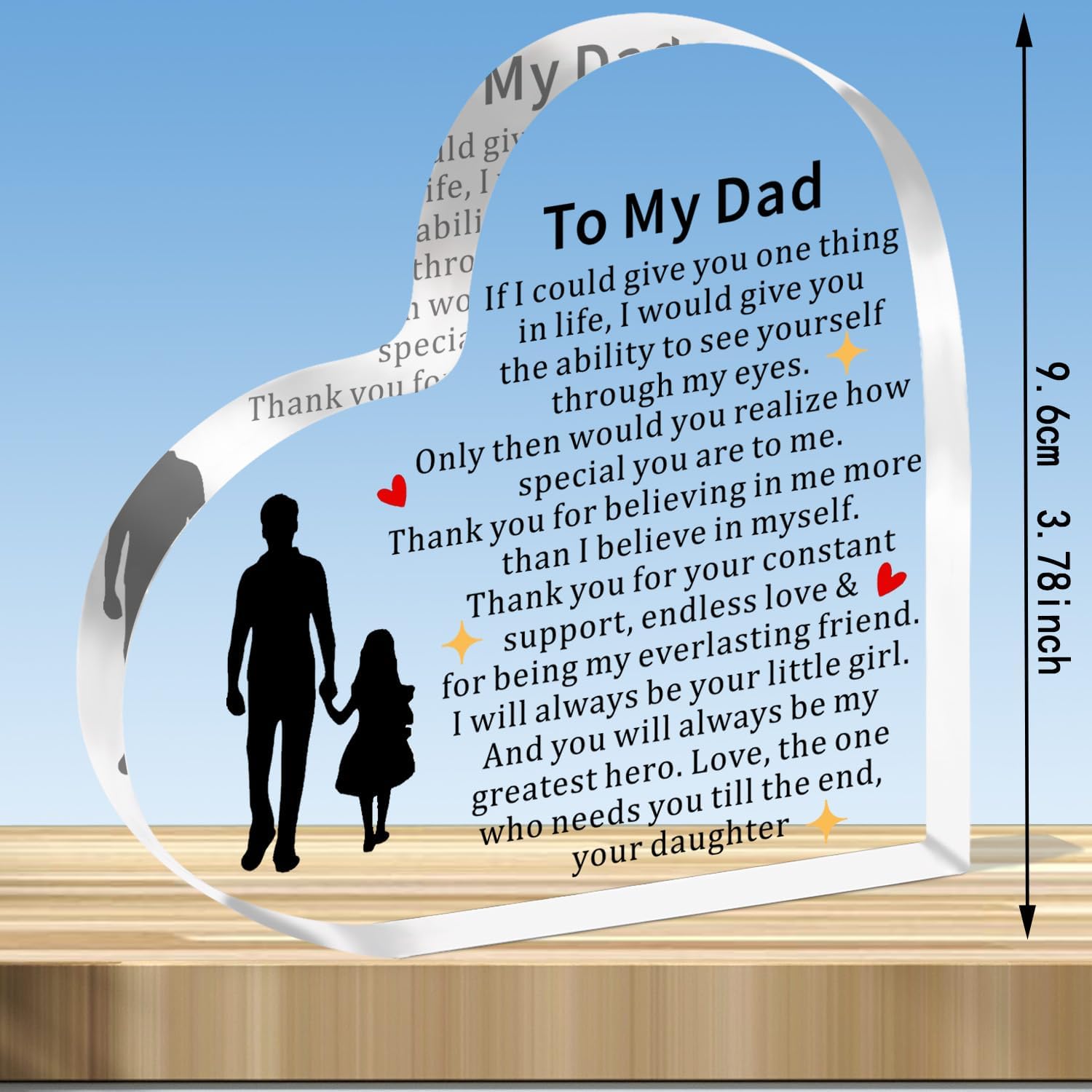JMIMO Dad Gifts from Daughter Dad Birthday Gifts,To My Dad Acrylic Plaque Dad Christmas Fathers Day Gift Best Dad Present - Image 2