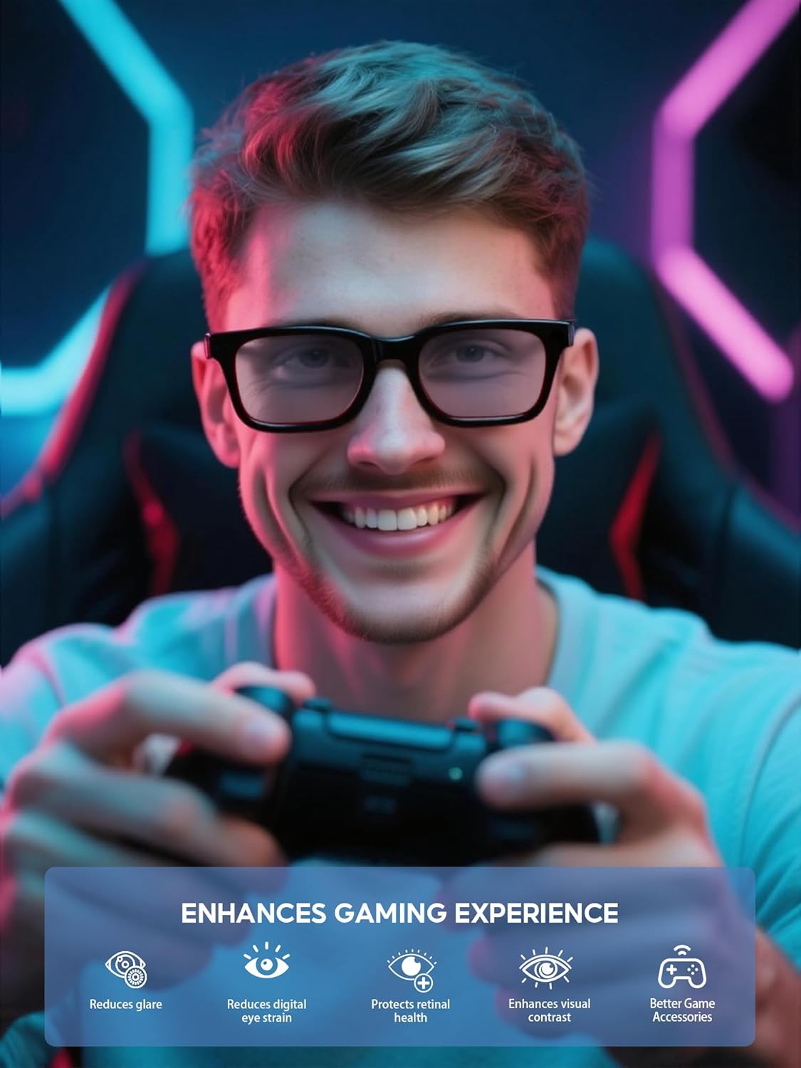 Blue Light Blocking Glasses For Men/Women Anti-Fatigue Computer Monitor Gaming Improve Sleep Reduce Eye Strain - Image 7