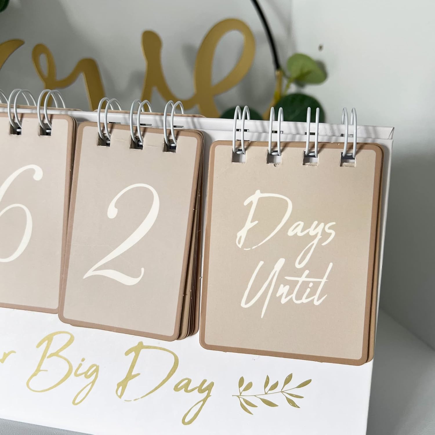 Our Big Day - Wedding Countdown Calendar Engagement Gift Planning Organiser Desk Home Decor - Image 5