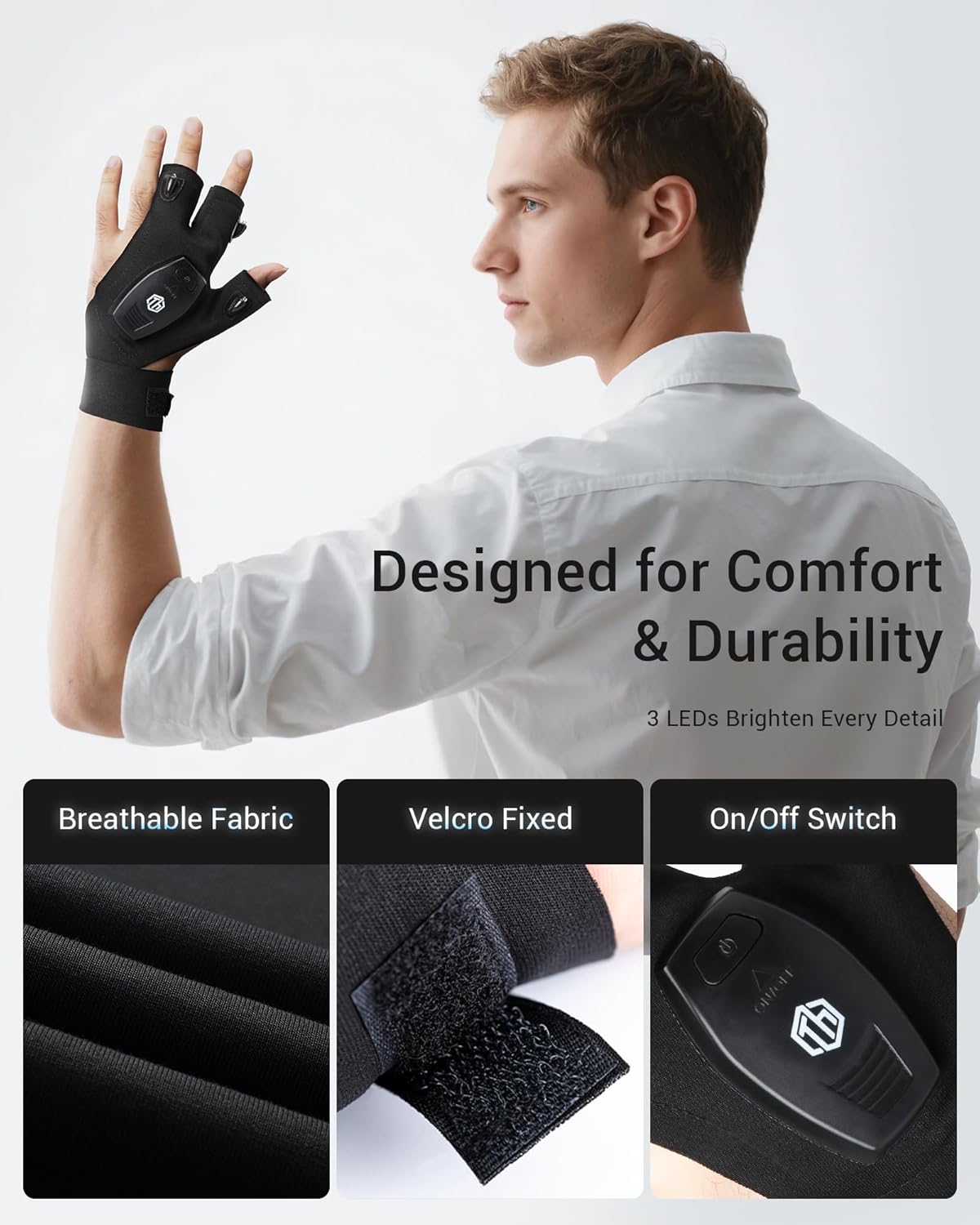 ThxToms Christmas Fishing Gifts for Men, LED Gloves with Lights, Stocking Fillers for Men Who Have Everything, Birthday Gadgets Gifts for Dad Grandad Husband Him 2025 Xmas Advent Calendar - Image 7