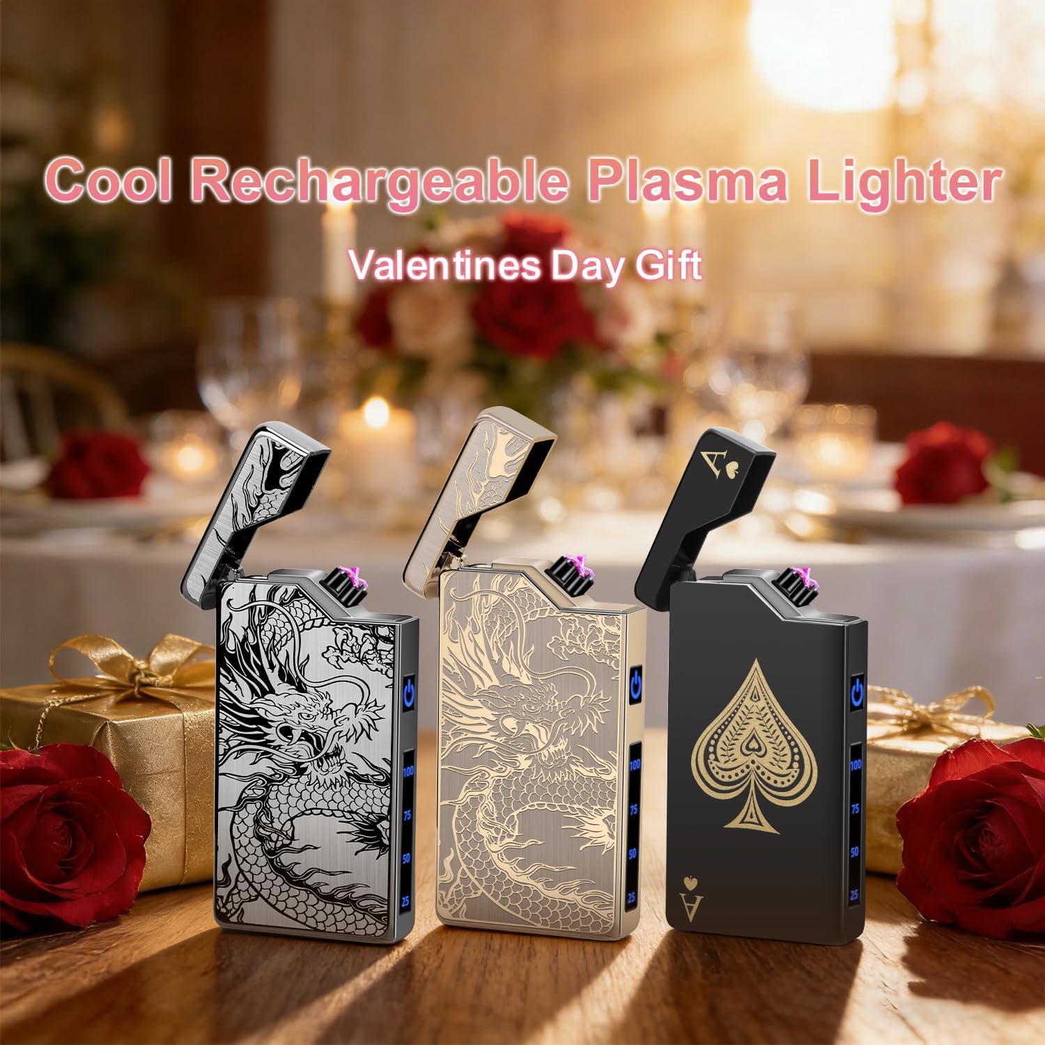Valentines Gifts for Him Boyfriend Men: Electric Arc Plasma Dragon Lighter, Portable Rechargeable USB C Lighter Windproof and Flameless for Outdoor Camping Hiking, Cool Gadgets for Men - Image 3