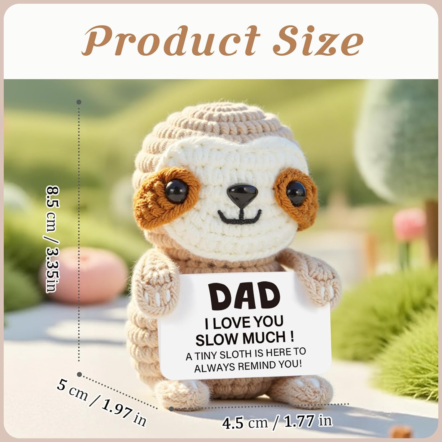 Dad Gifts, Dad Birthday Gifts - Handmade Crochet Funny Cute Sloth, Presents for Daddy from Daughter Son for Birthday, Father's Day, Christmas - Image 2