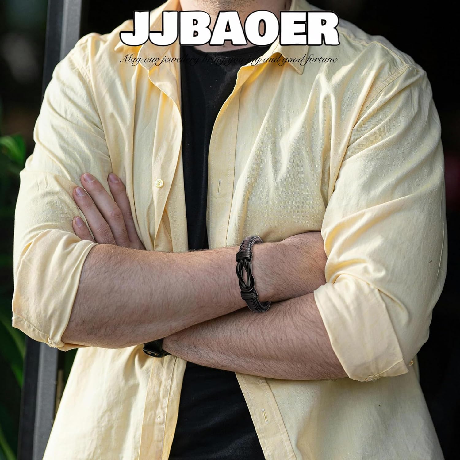 To My Husband Bracelet, Infinity Knot Braided Leather Wristband Engraved Love You Forever | Perfect Anniversary, Valentine's Day, Birthday Gift for Husband from Wife - Image 5