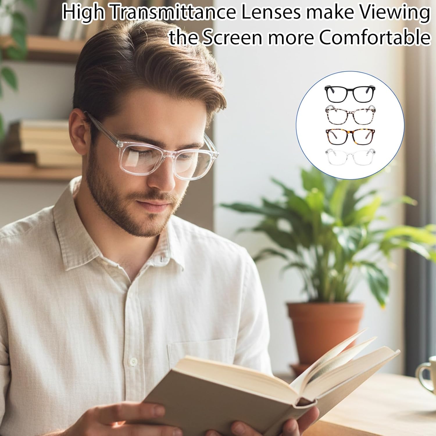 Blue Light Glasses, 4 Pack Computer Glasses for Men and Women, Anti Glare Screen Light Blocking Glasses, Gaming Glasses for Light Sensitivity, Fake Glasses Frame Size 143x145x40mm - Image 4