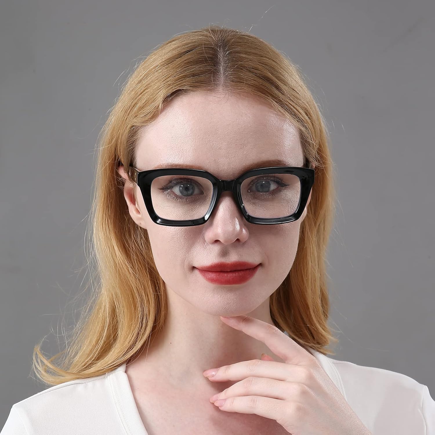 MMOWW 3-Pack Oversized Reading Glasses for Women - Anti Blue Light Glasses with Square Frame +2.0 - Image 3