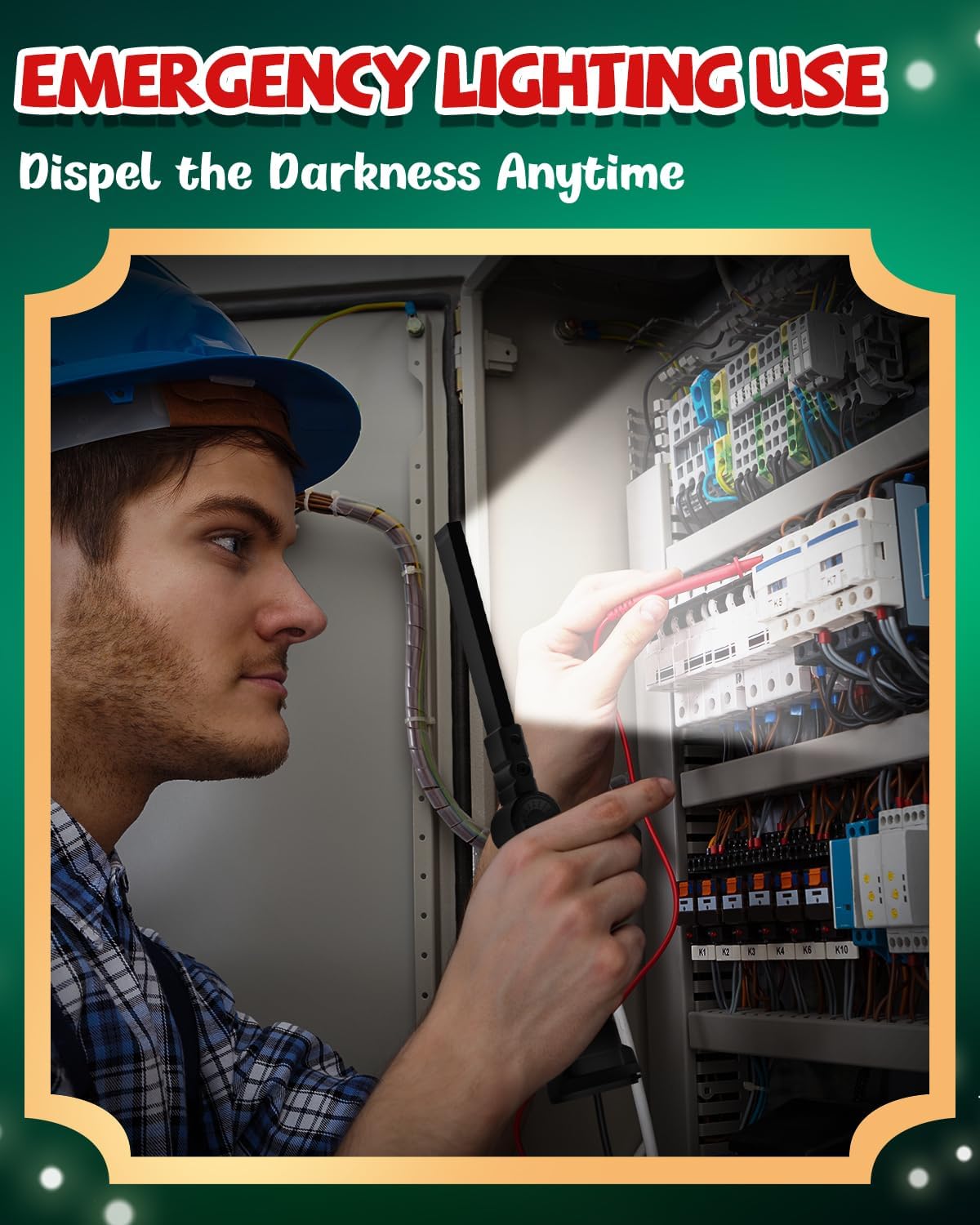 Coquimbo LED Rechargeable Work Light Fathers Day Dad Gifts for Men Him, LED Torch Rechargeable Emergency Inspection Lamp 360° Rotate Mechanic Light with Magnetic Base Hook (4 Pack, Black) - Image 5