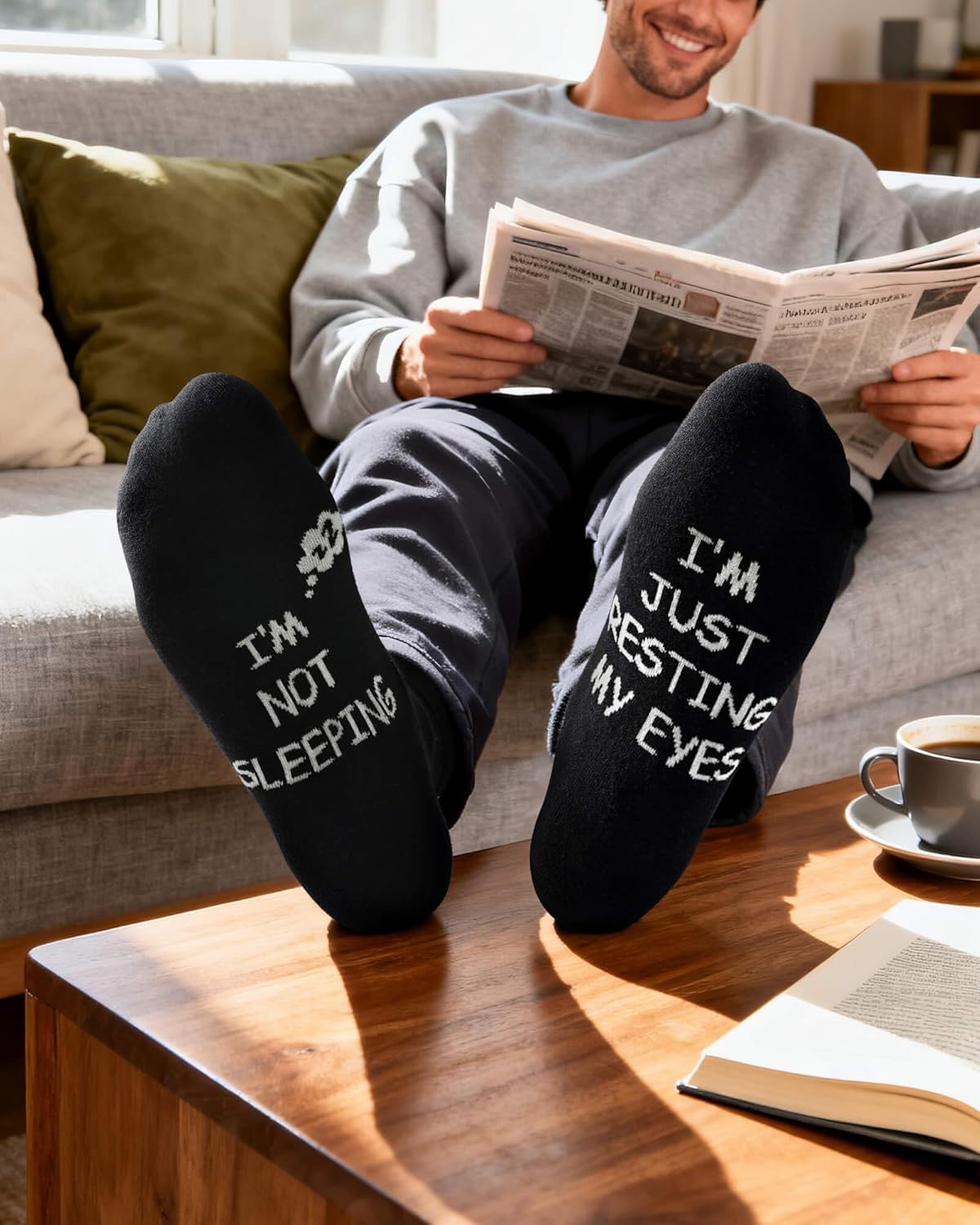 Jeasona Funny Gifts for Men Who Have Everything Birthday Father's Day Gift for Dad/Grandad/Husband/Boyfriend from Daughter/Son/Wife Funny Socks 9-11 Non-slip Cotton - Image 2