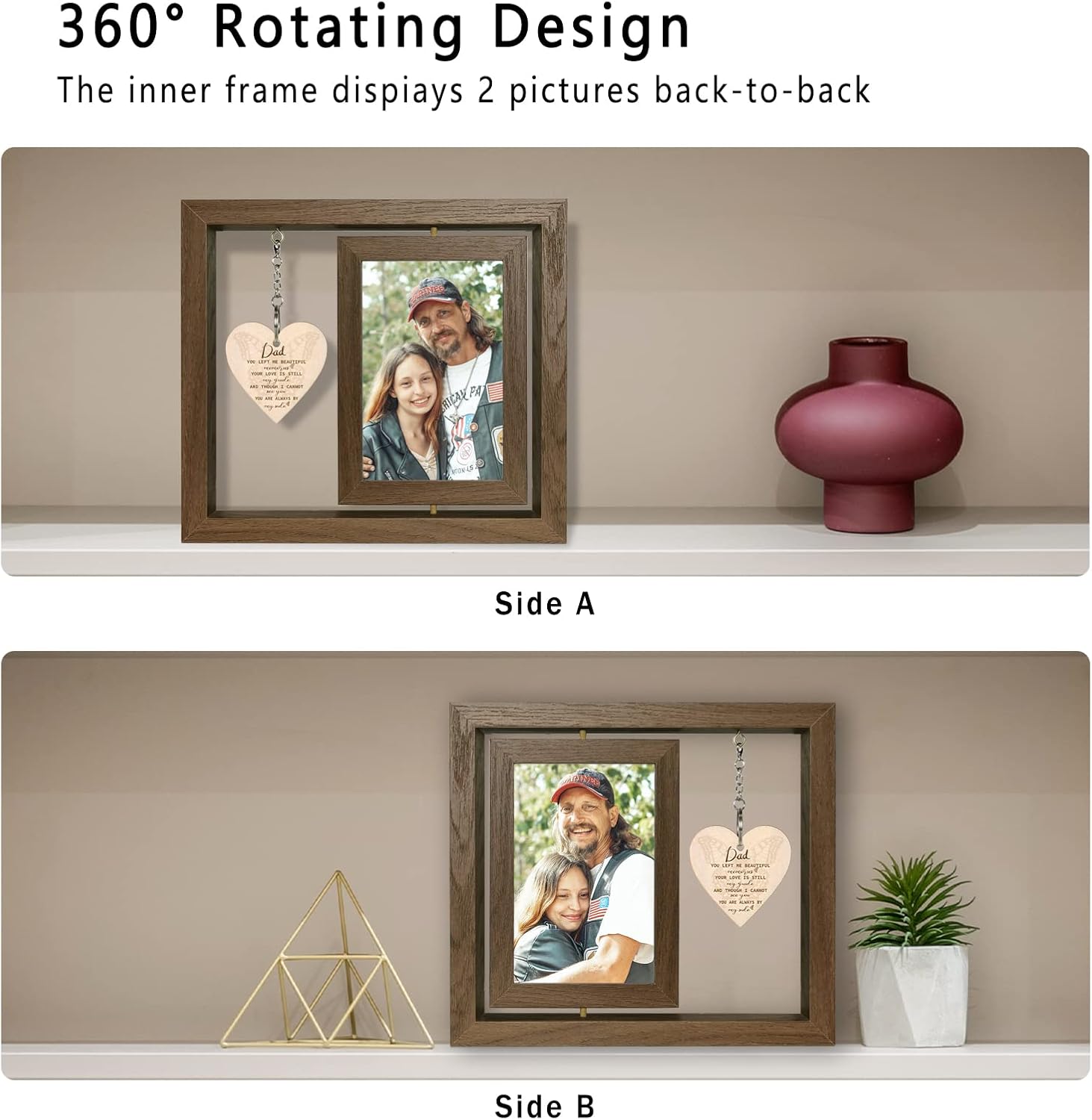 Bereavement Gifts for Loss of Dad Photo Frame Memorial, Sympathy Gift Sorry for Your Loss Father Grief Cheer Up Thinking of You Gifts for Women or Men (Dis Two 15x10 cm) - Image 6