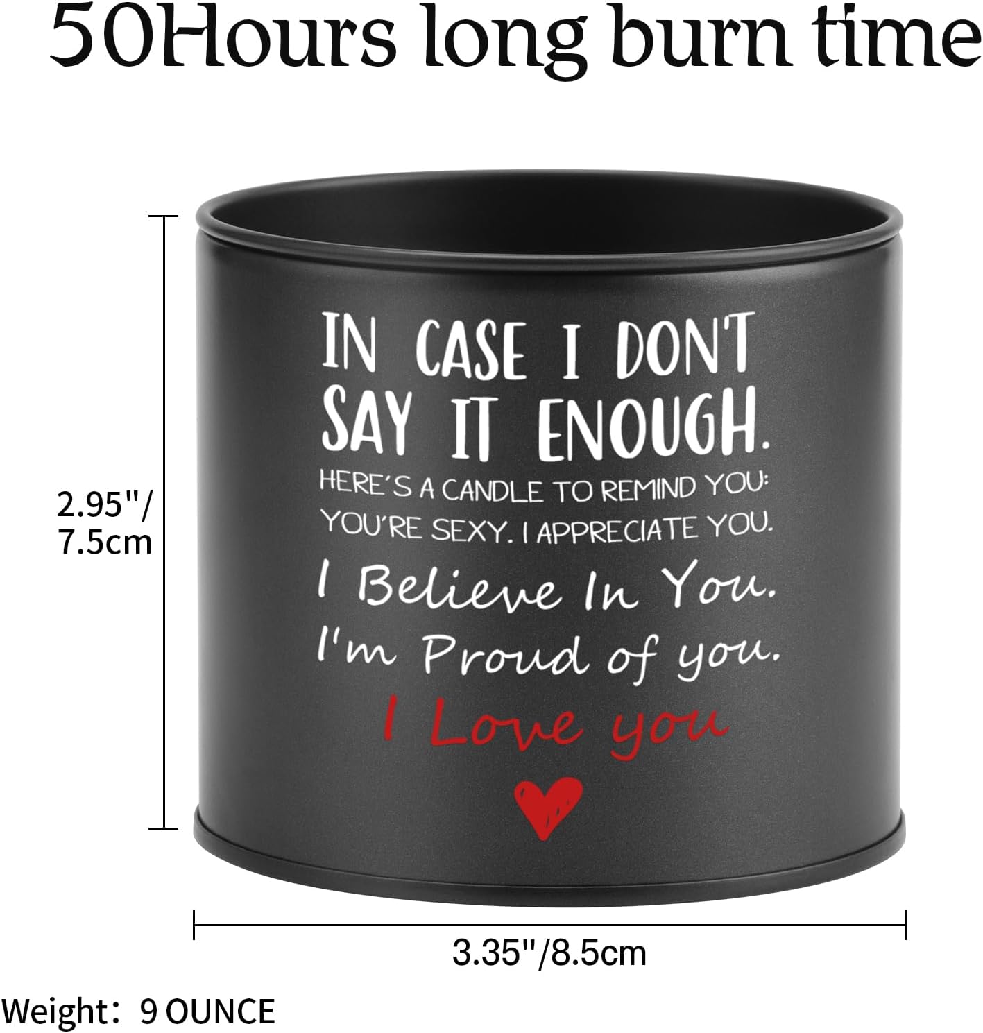 PRSTENLY Valentines Gifts for Him Men I Love You Gift for Boyfriend Birthday Thanksgiving for Husband Christmas for Her 9OZ Scented Candles for Men Wedding Anniversary Romantic for Her - Image 9