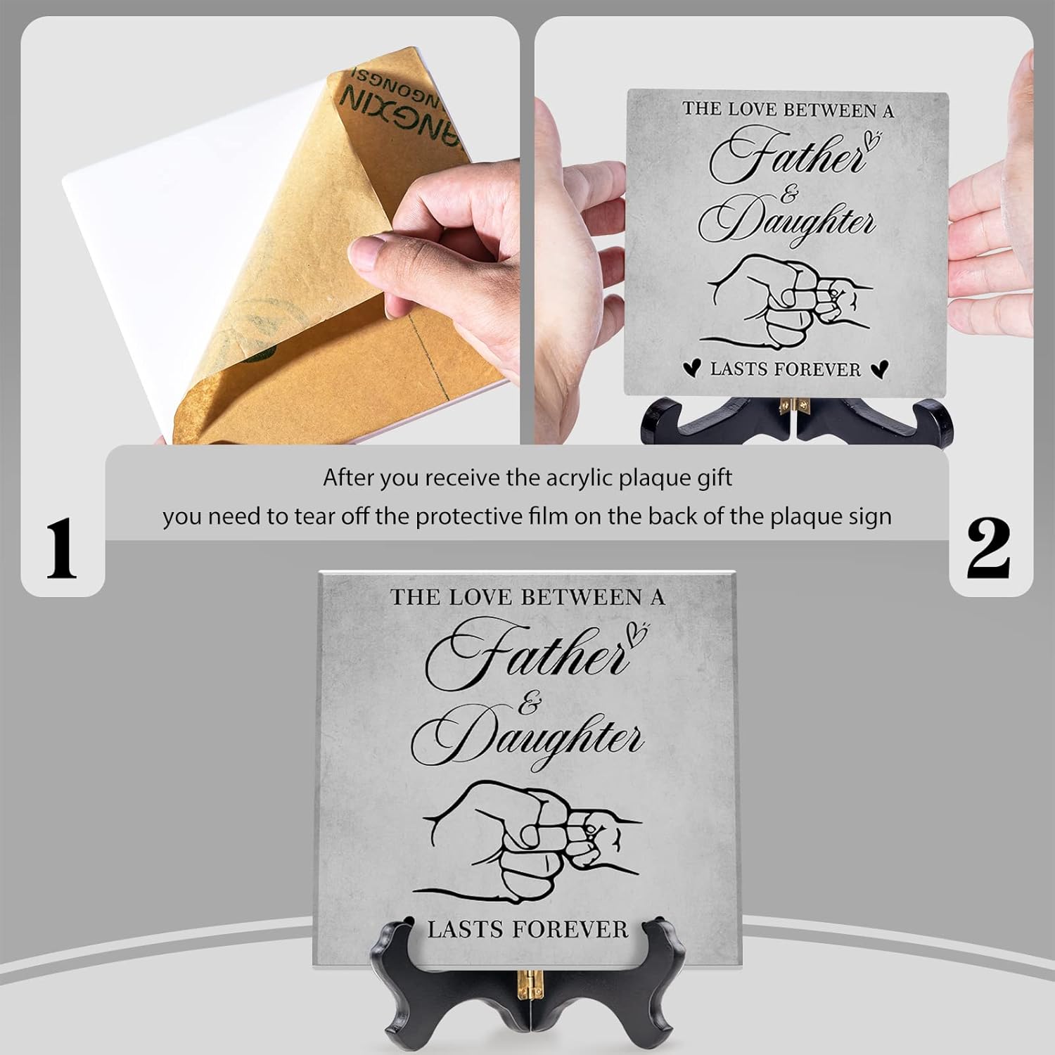 Gifts for Dad - Acrylic Plaque Stand, Dad Birthday Gift from Daughter, Retirement, Thanksgiving Gifts Presents for Daddy, New Dad, Stepdad, Father in Law, Grandpa, Men - Image 7